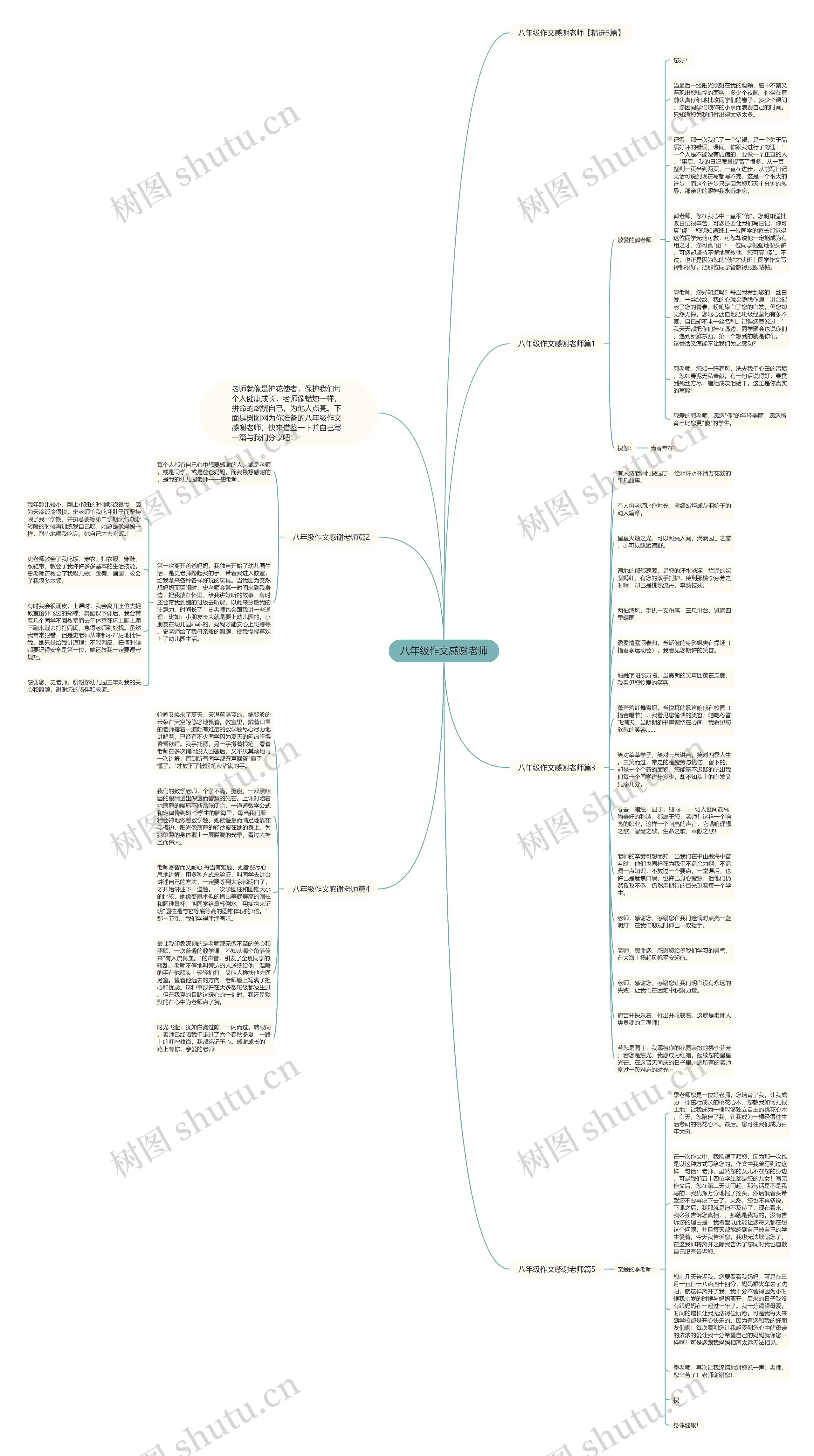 八年级作文感谢老师思维导图