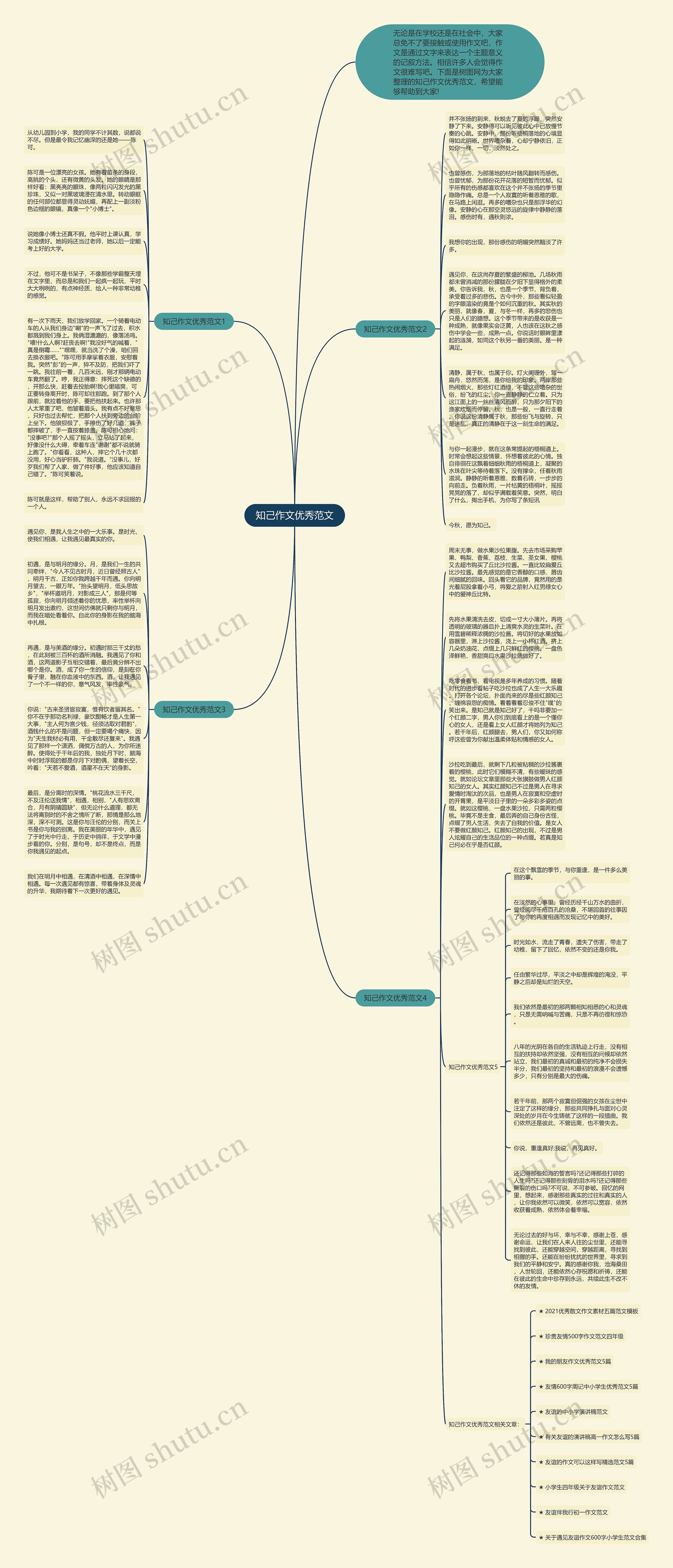 知己作文优秀范文思维导图