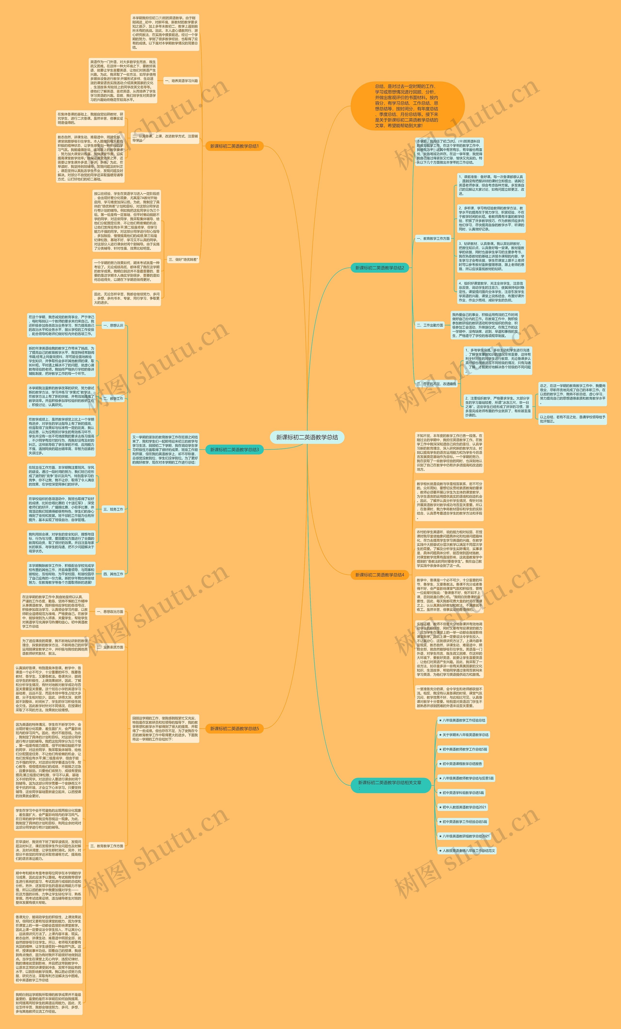 新课标初二英语教学总结思维导图