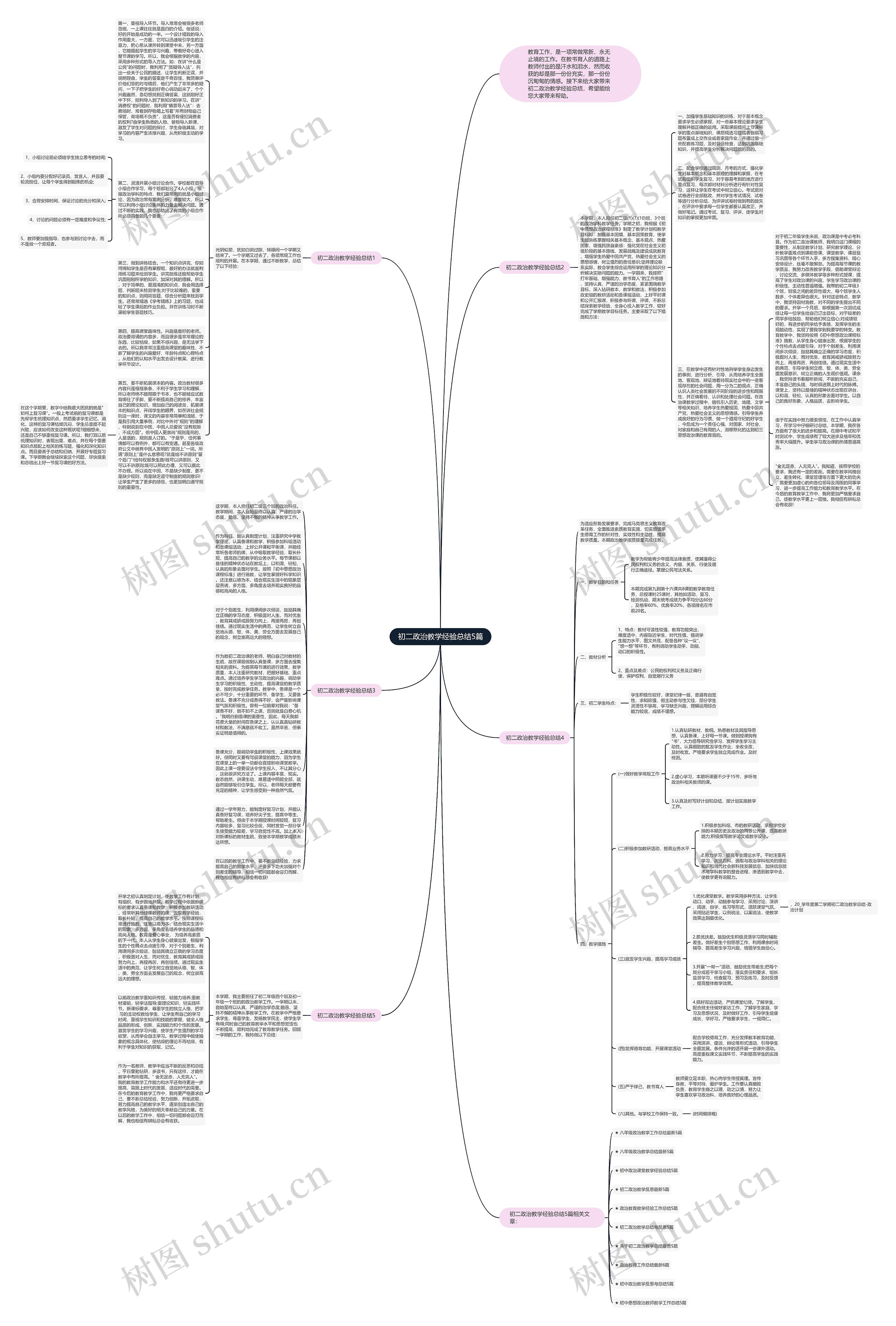 初二政治教学经验总结5篇思维导图