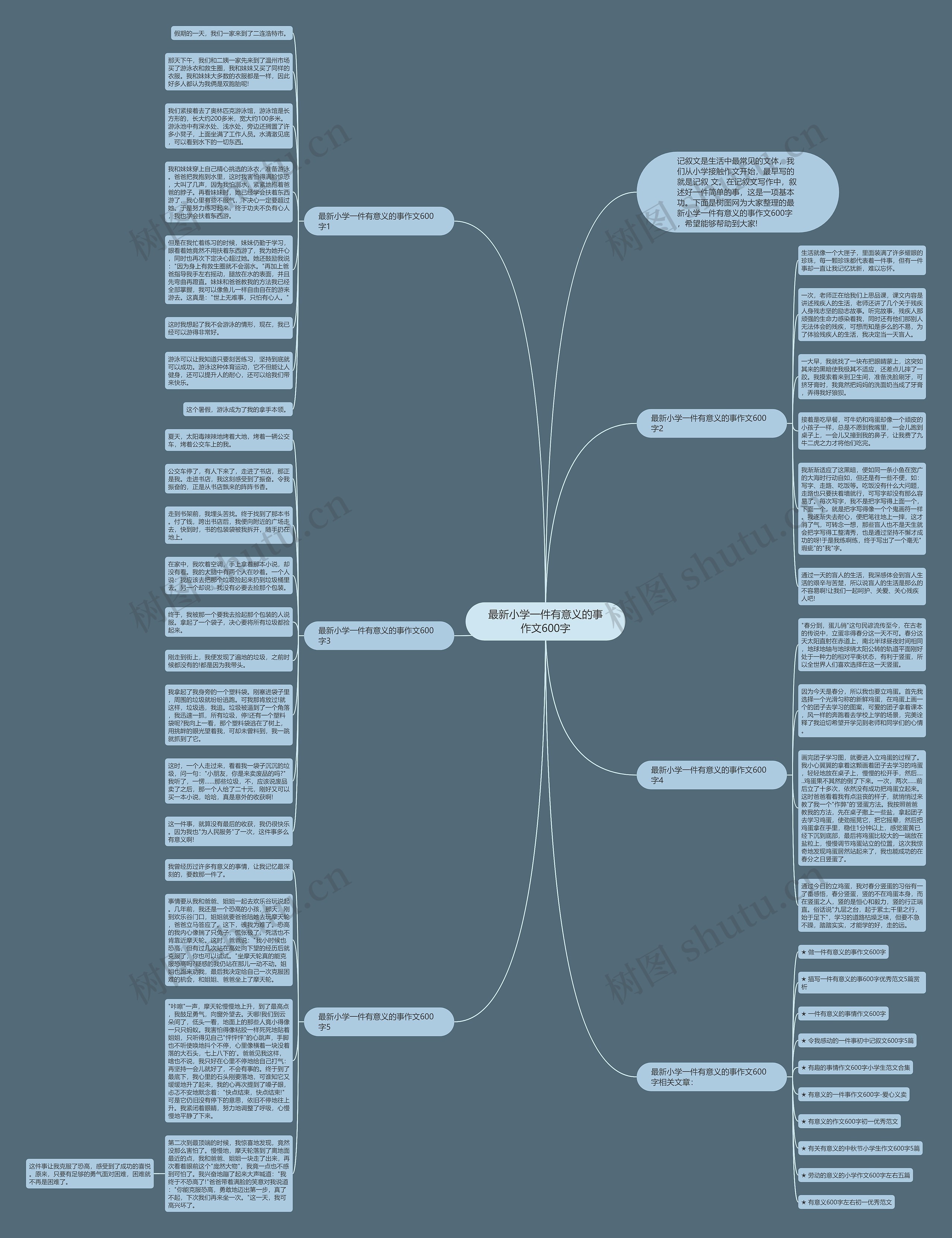 最新小学一件有意义的事作文600字思维导图