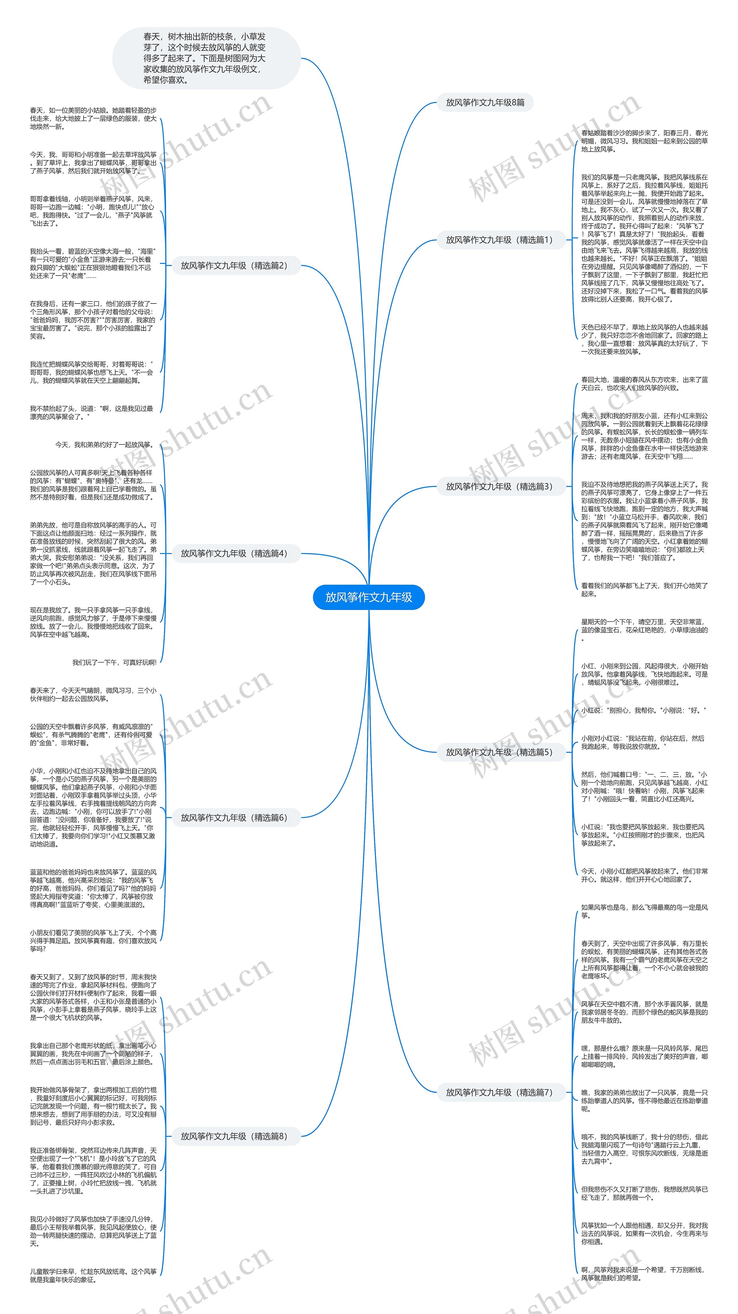 放风筝作文九年级思维导图