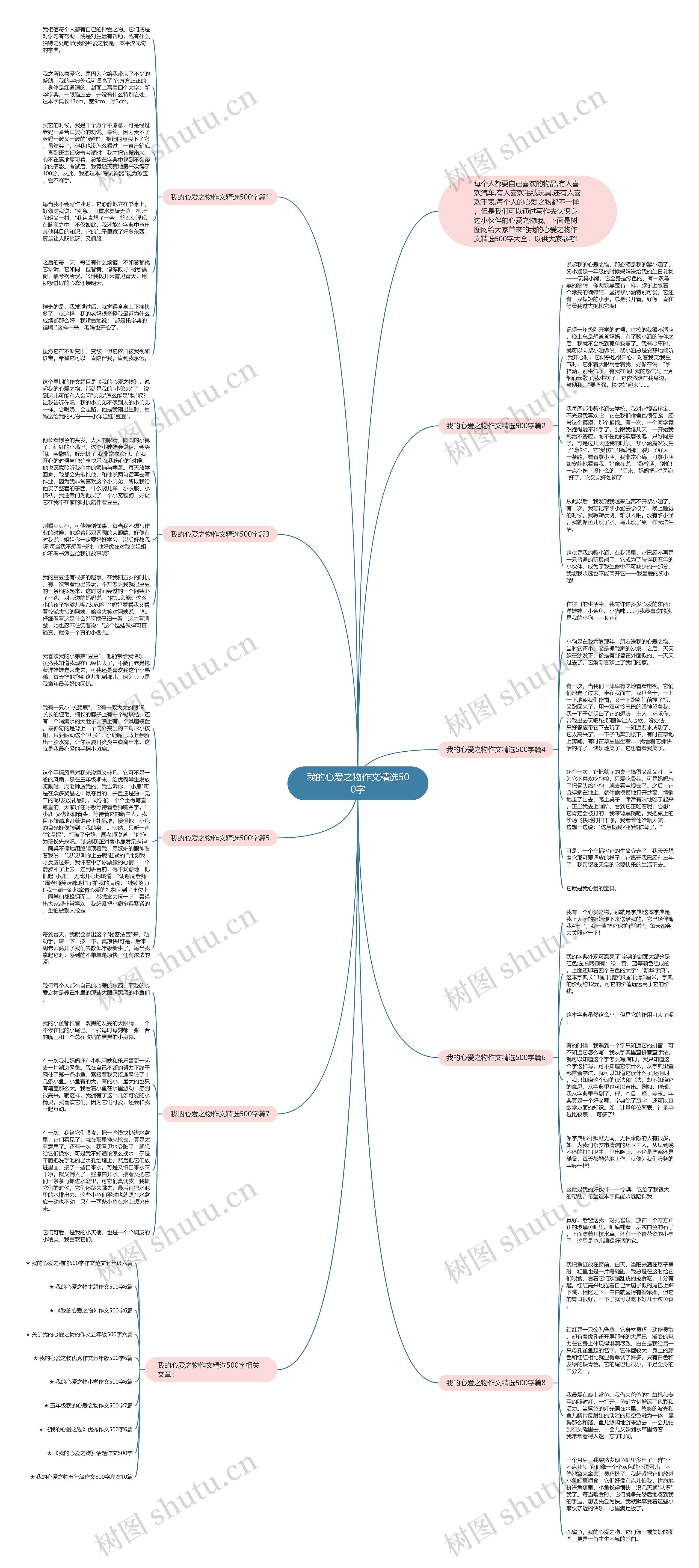 我的心爱之物作文精选500字思维导图