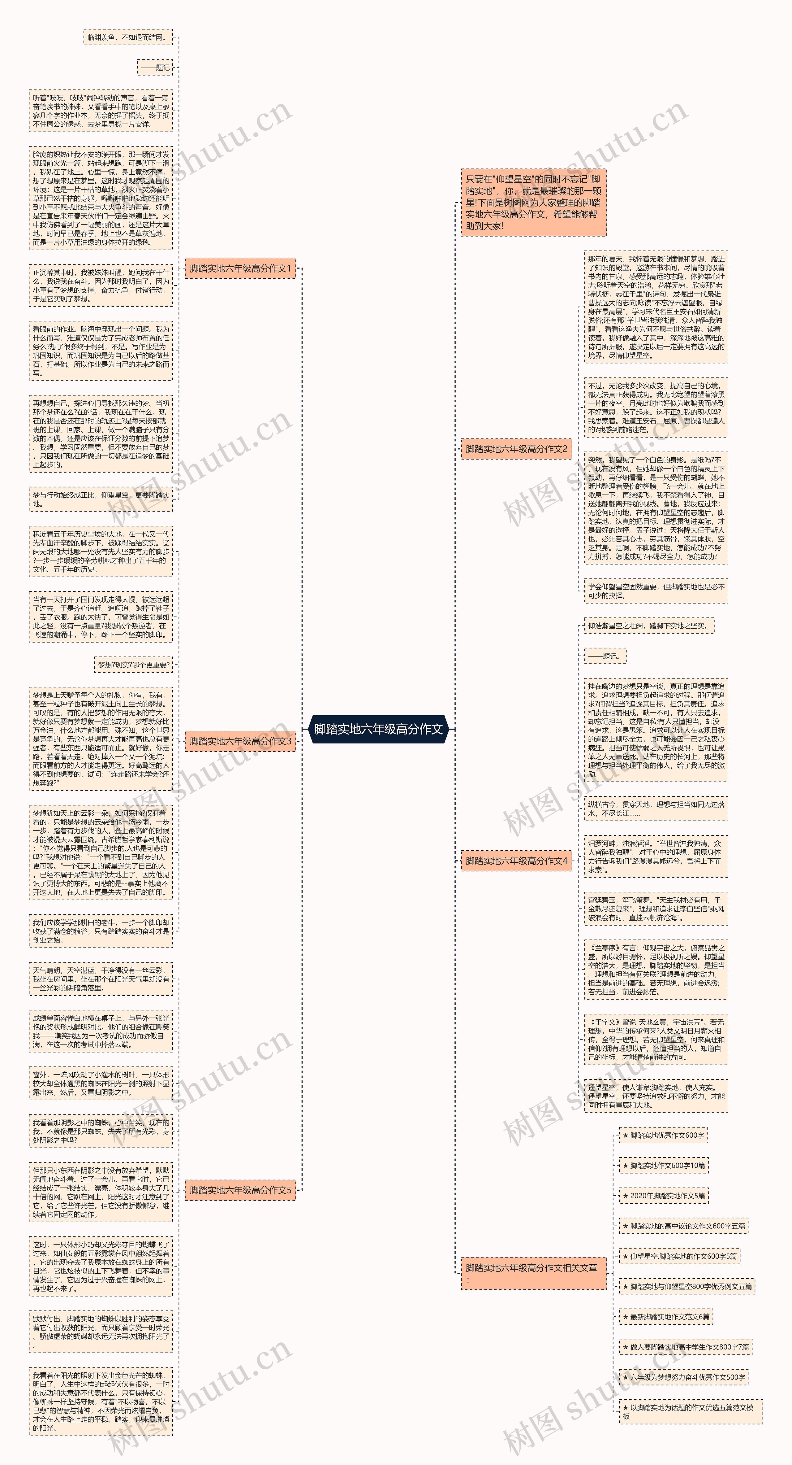脚踏实地六年级高分作文思维导图