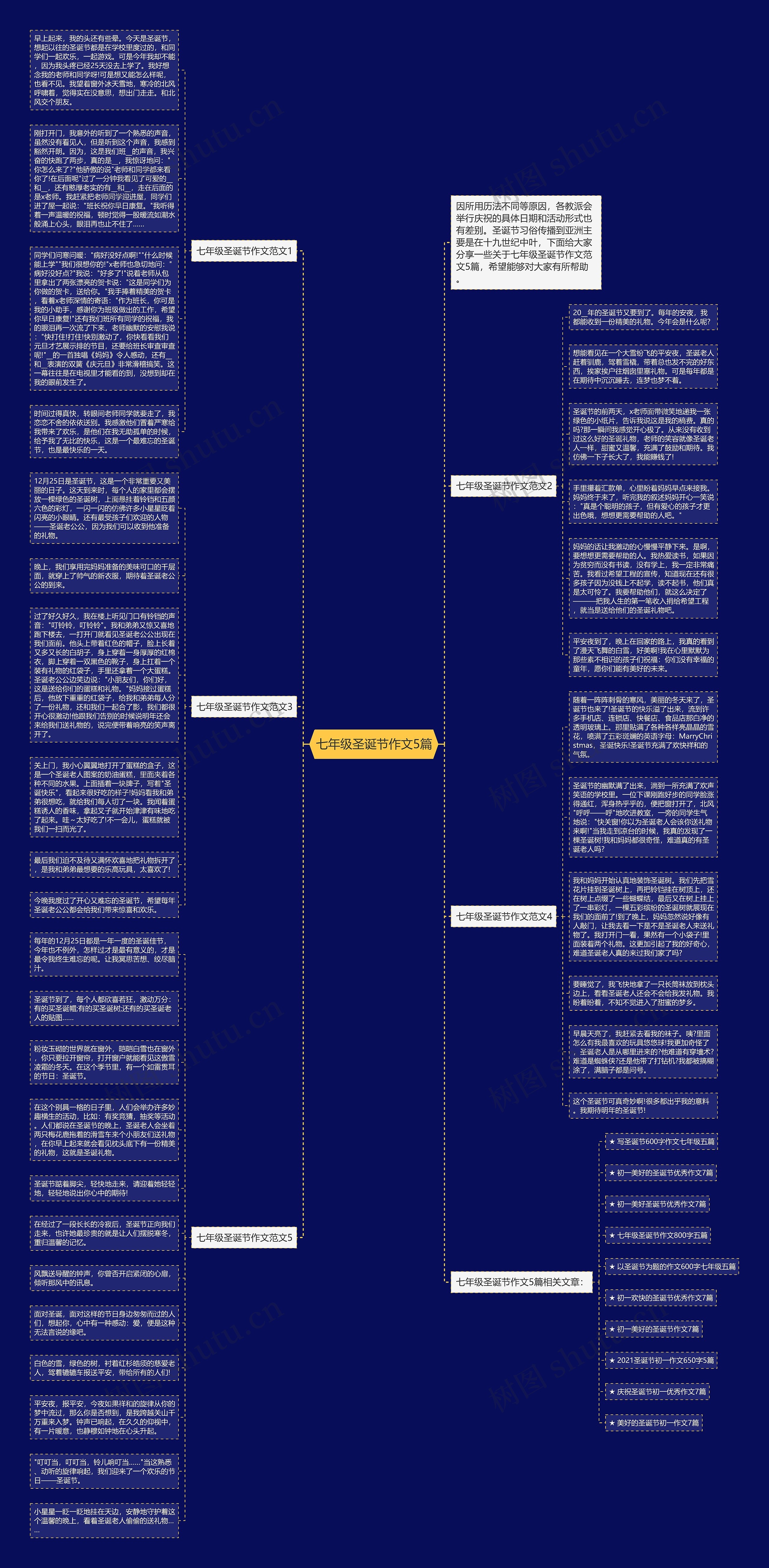 七年级圣诞节作文5篇思维导图