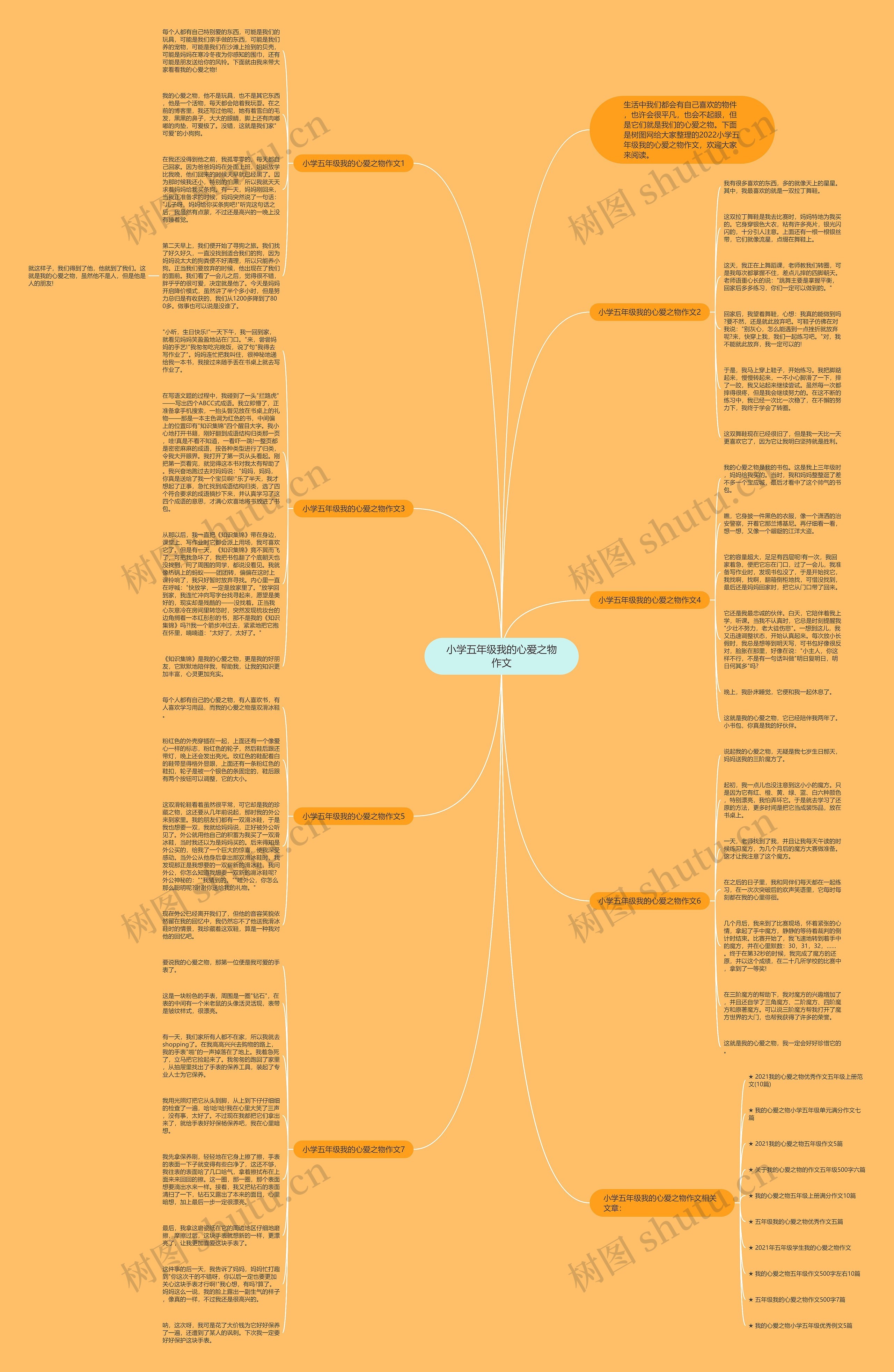 小学五年级我的心爱之物作文思维导图