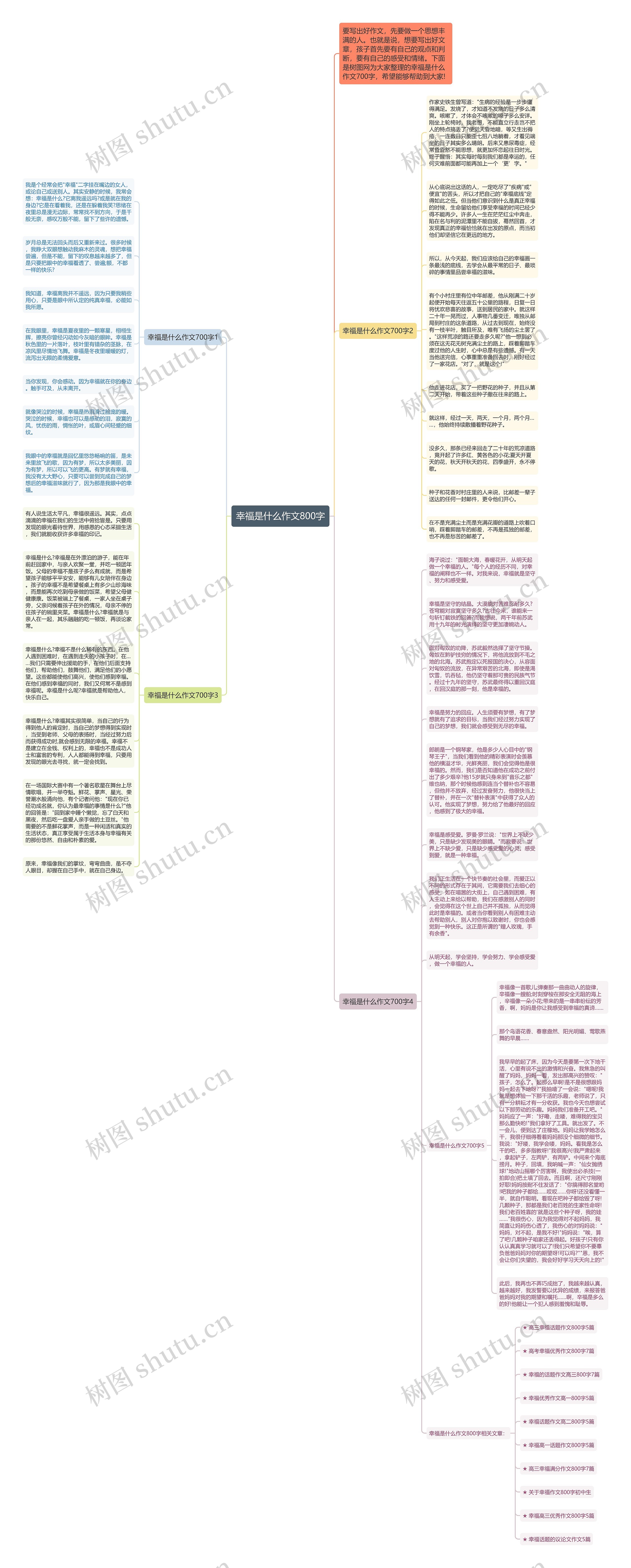 幸福是什么作文800字思维导图