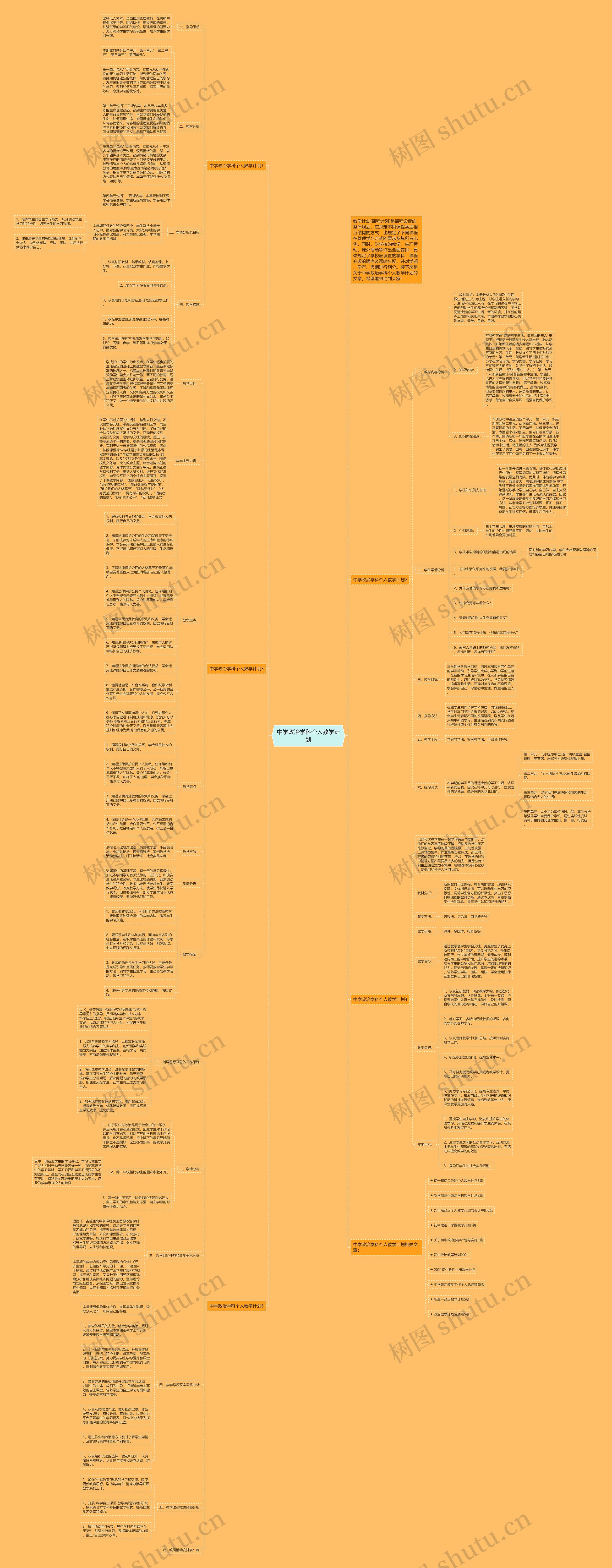 中学政治学科个人教学计划思维导图