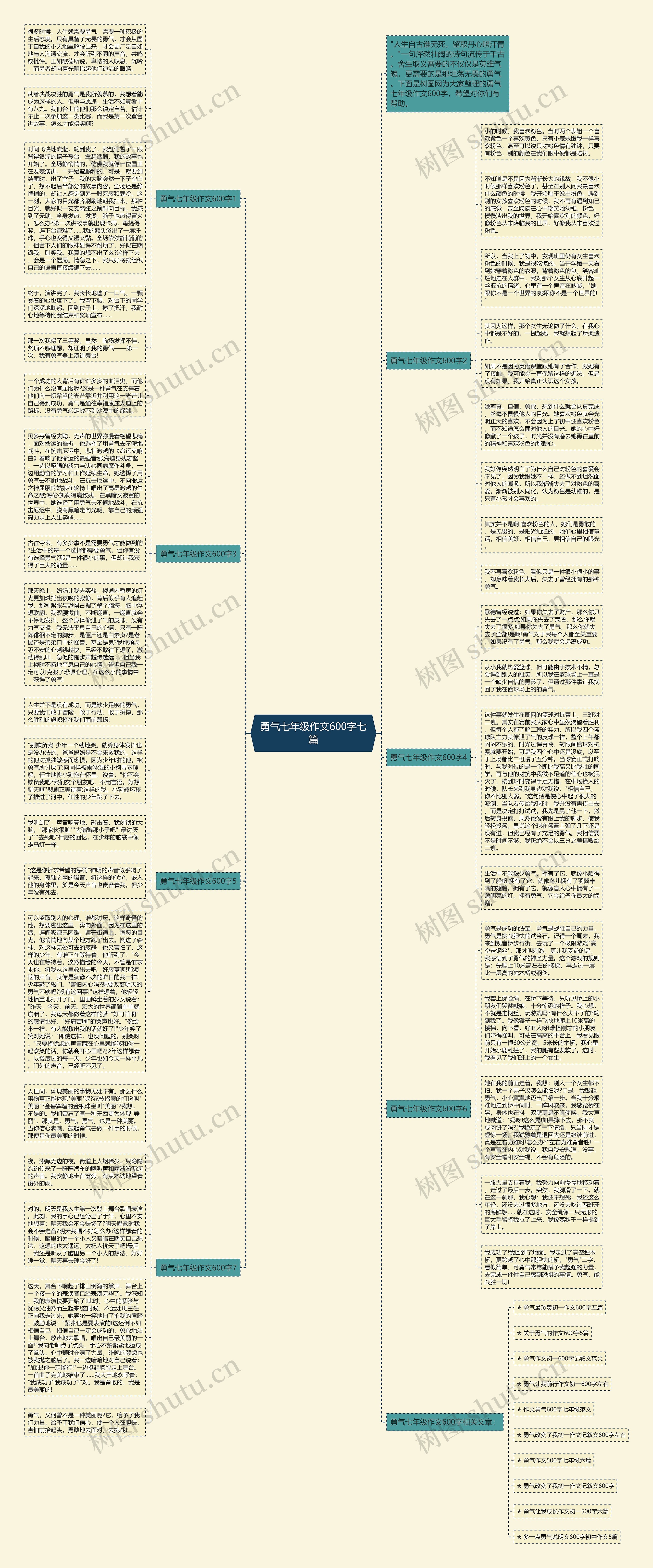 勇气七年级作文600字七篇思维导图