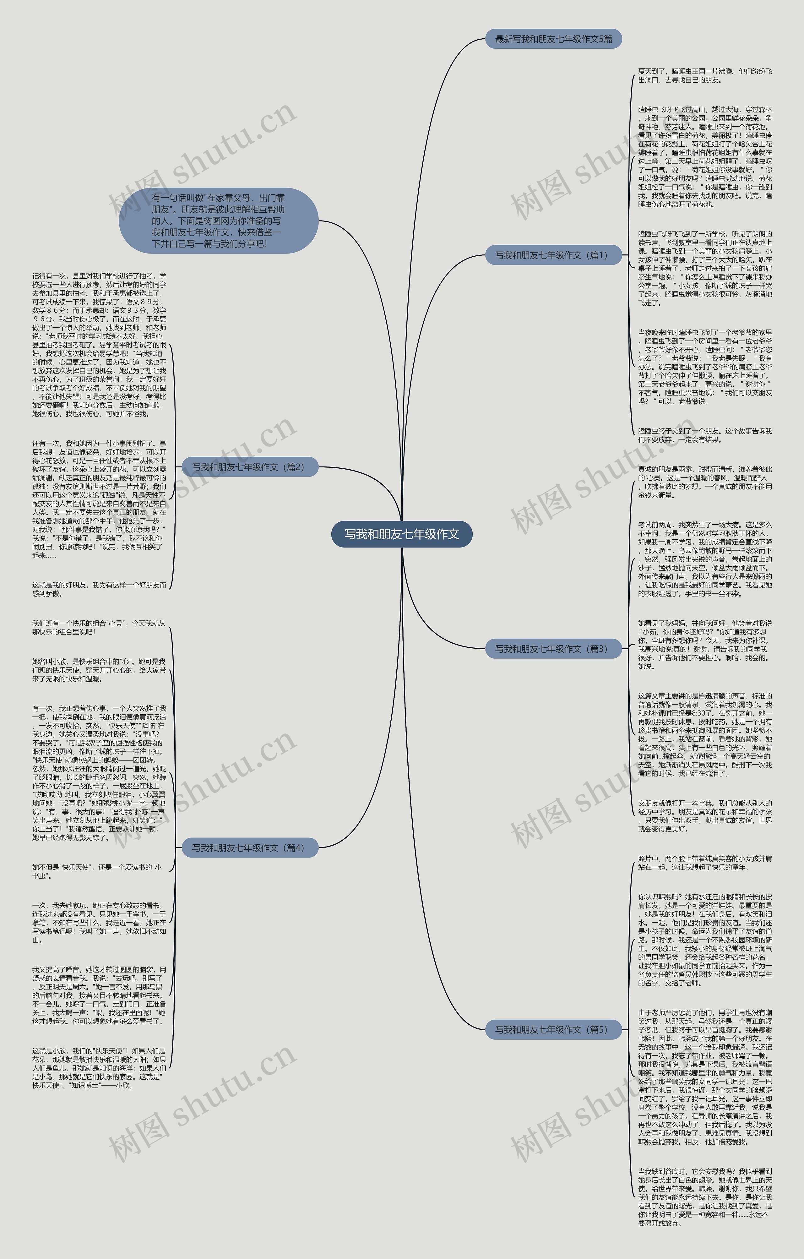 写我和朋友七年级作文思维导图