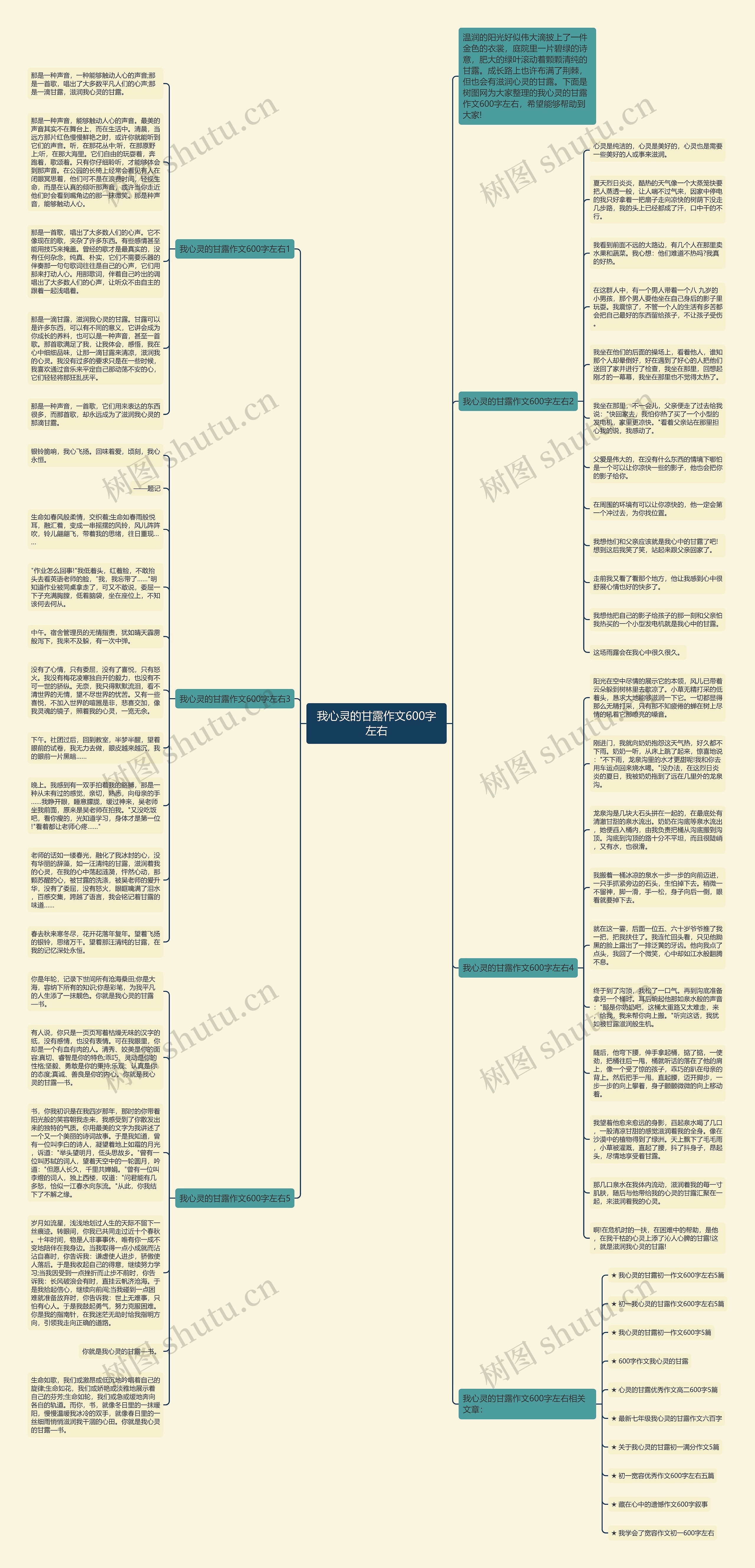 我心灵的甘露作文600字左右思维导图
