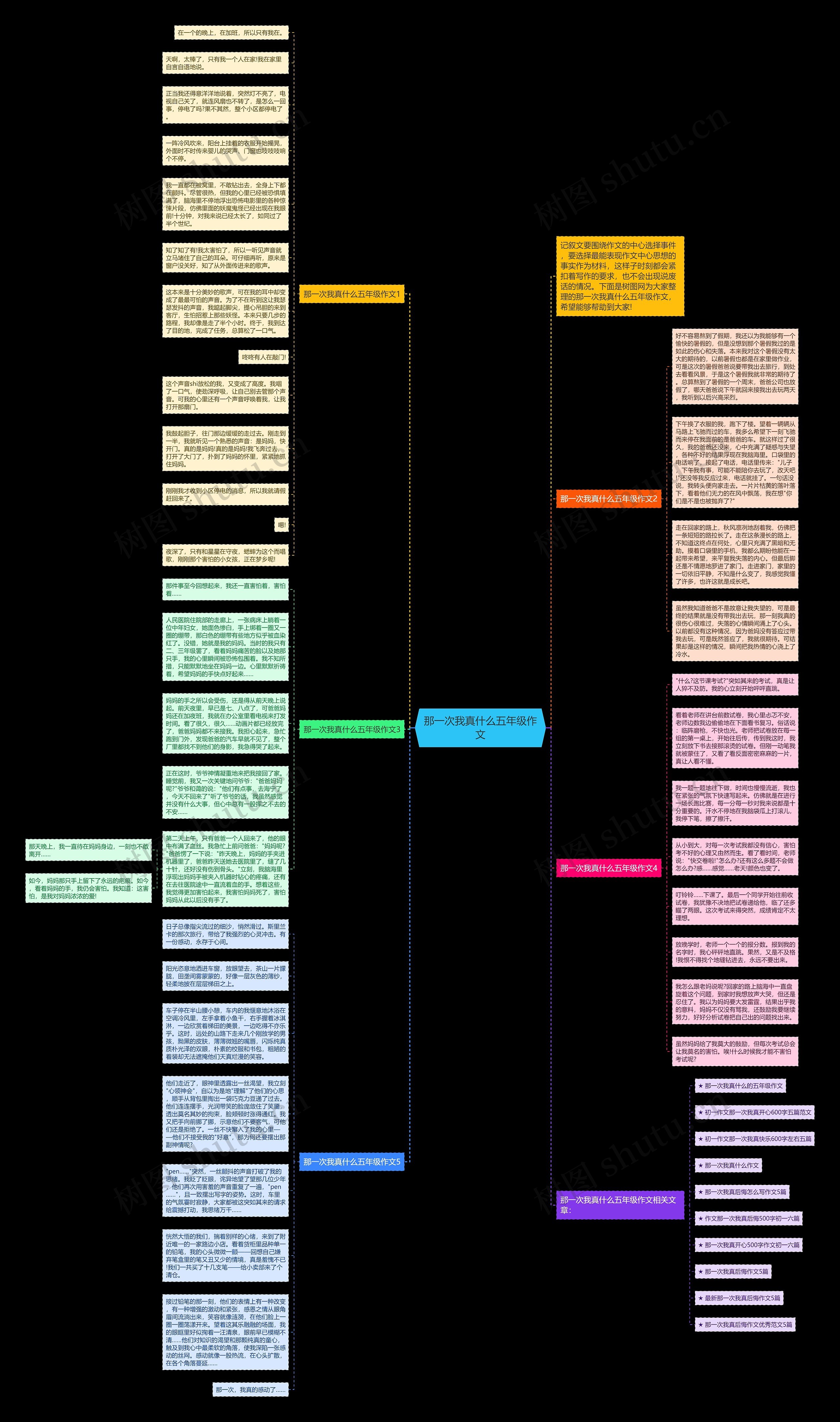 那一次我真什么五年级作文思维导图