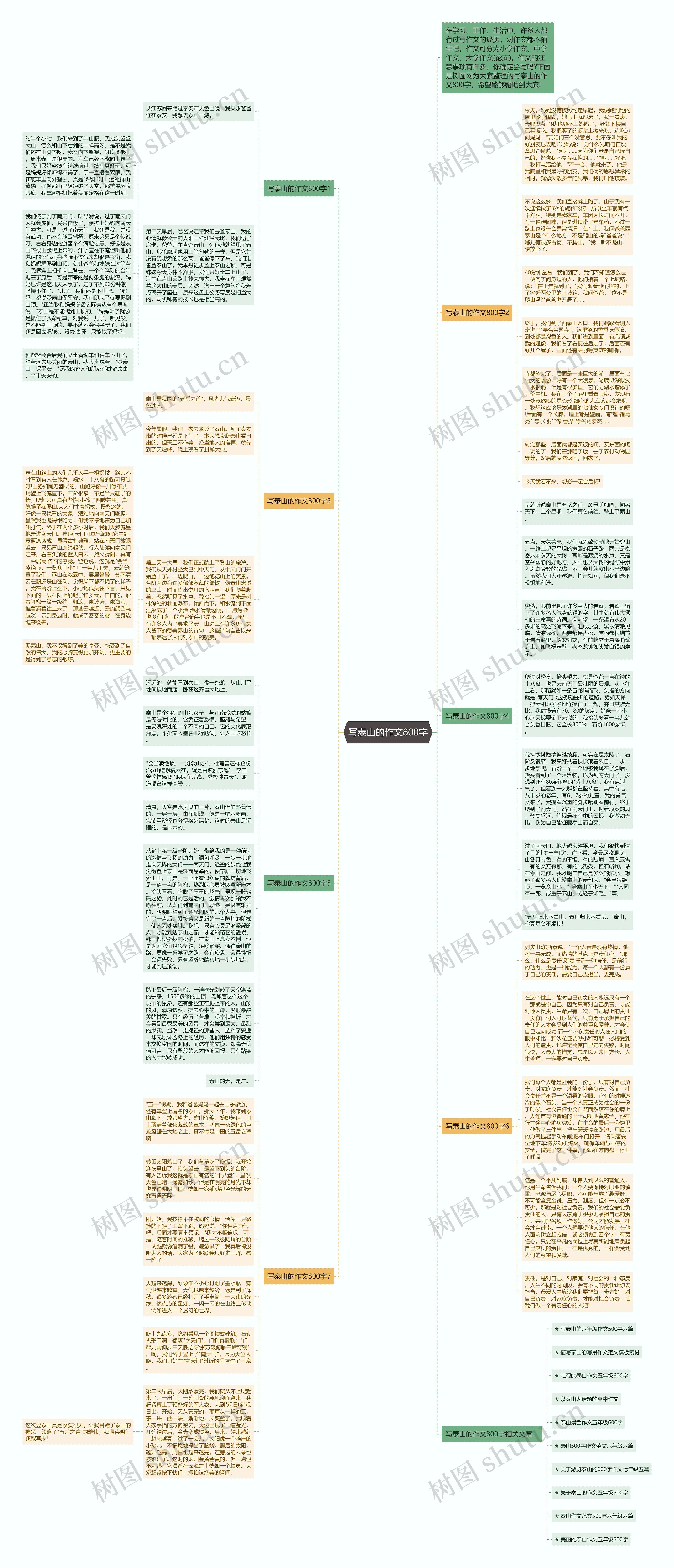 写泰山的作文800字思维导图