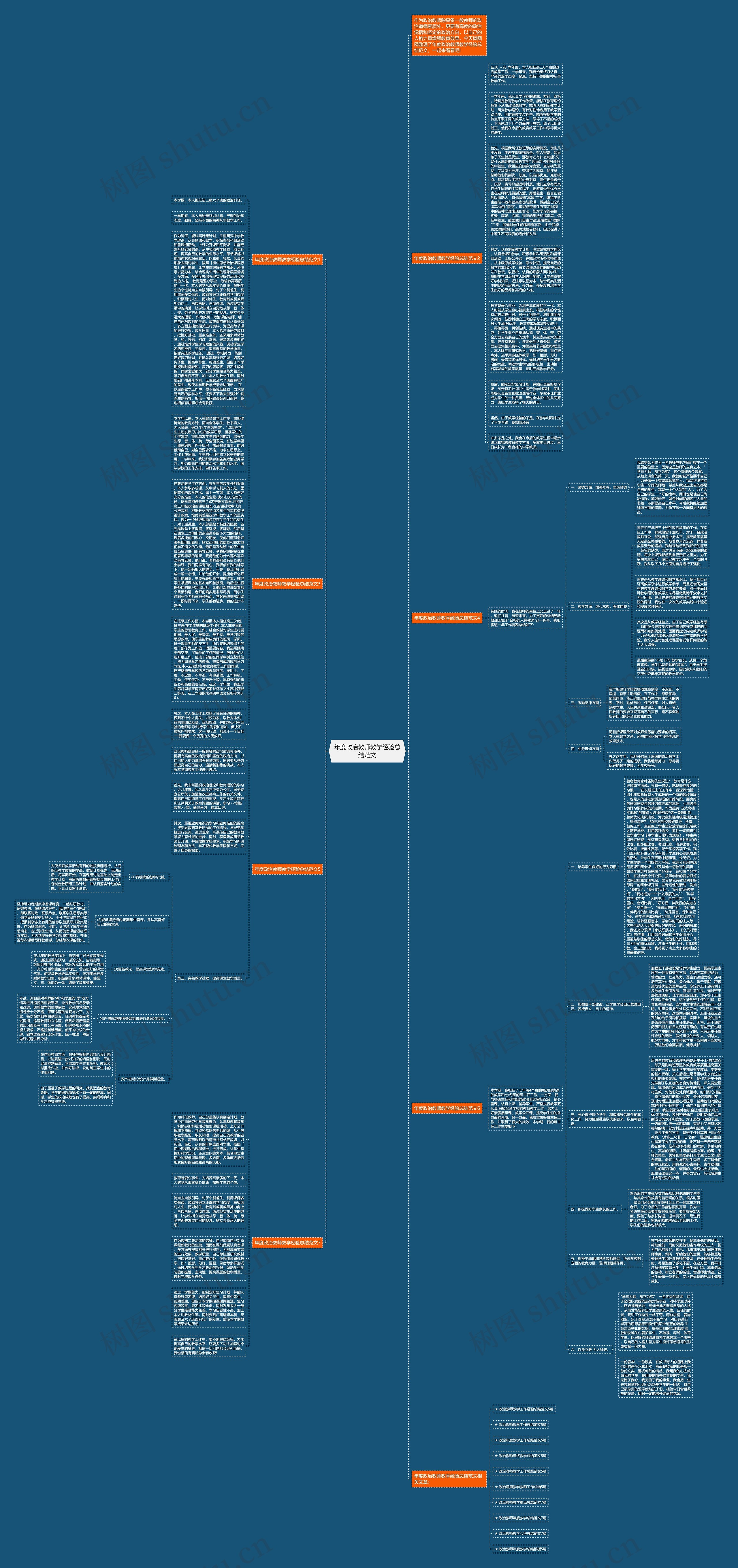 年度政治教师教学经验总结范文思维导图