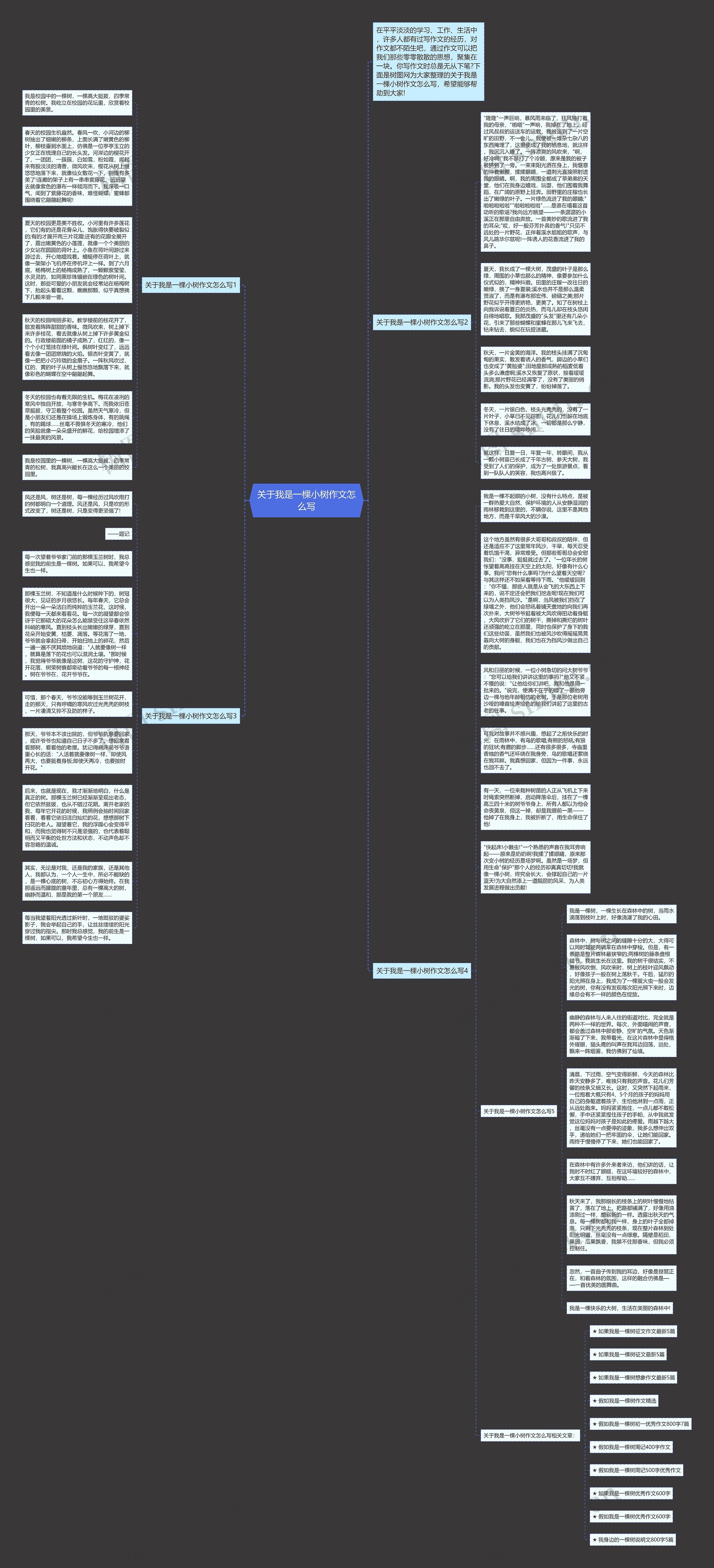 关于我是一棵小树作文怎么写思维导图