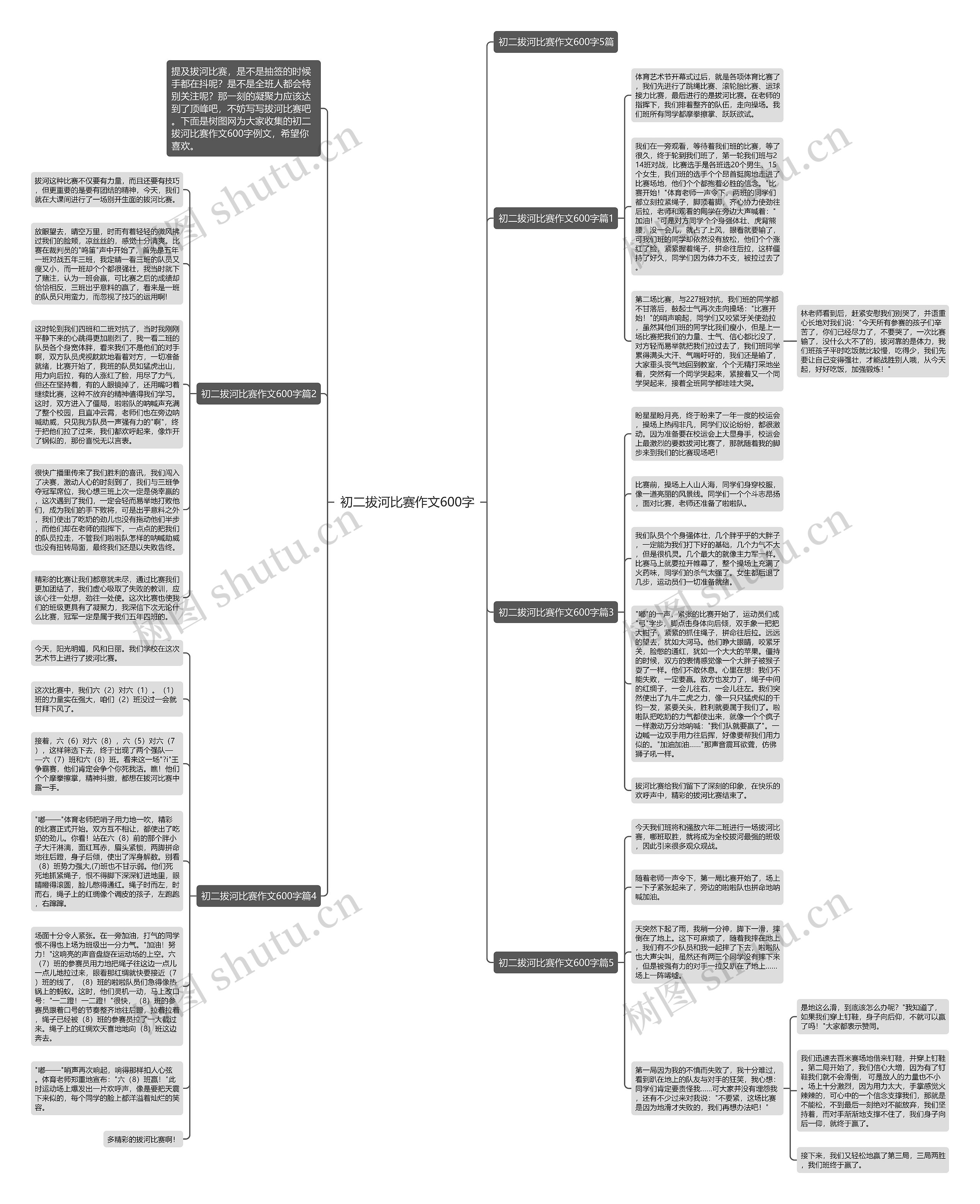 初二拔河比赛作文600字思维导图