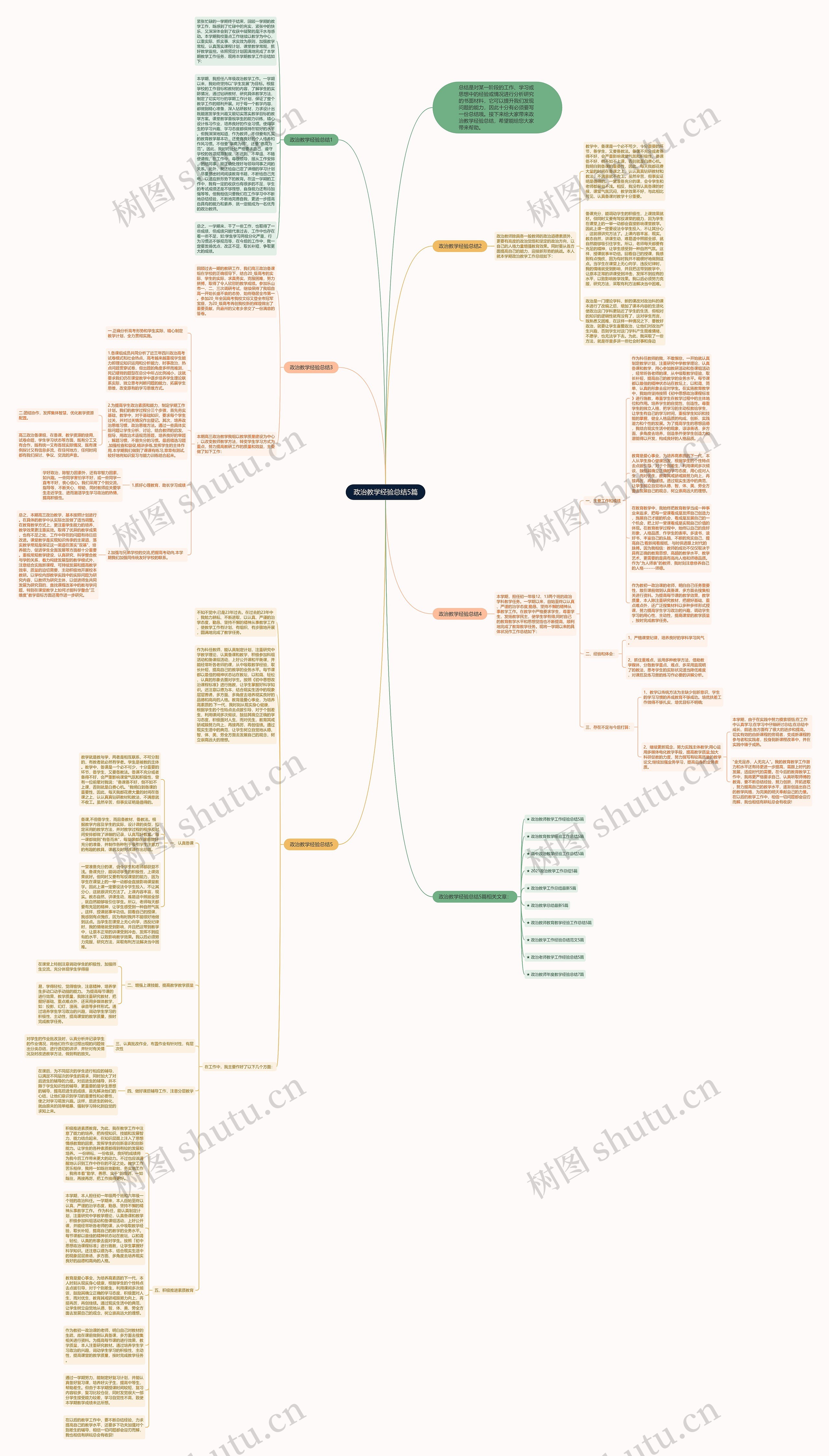 政治教学经验总结5篇思维导图