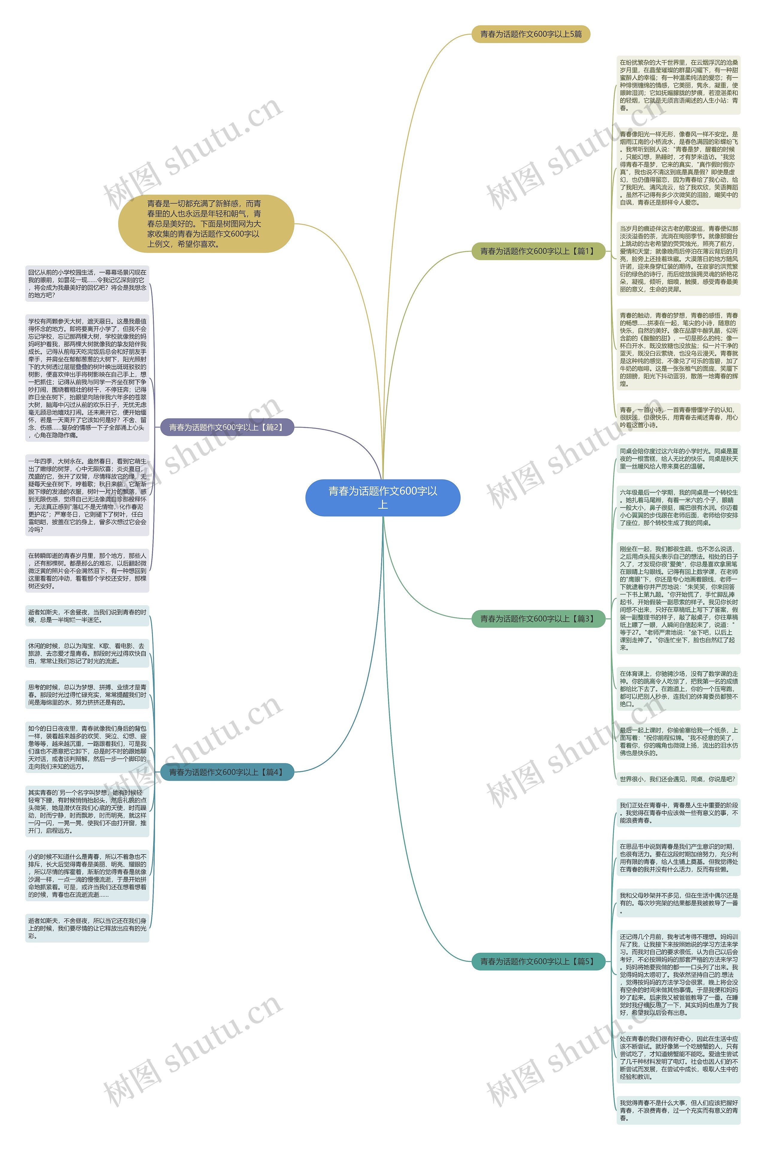 青春为话题作文600字以上思维导图