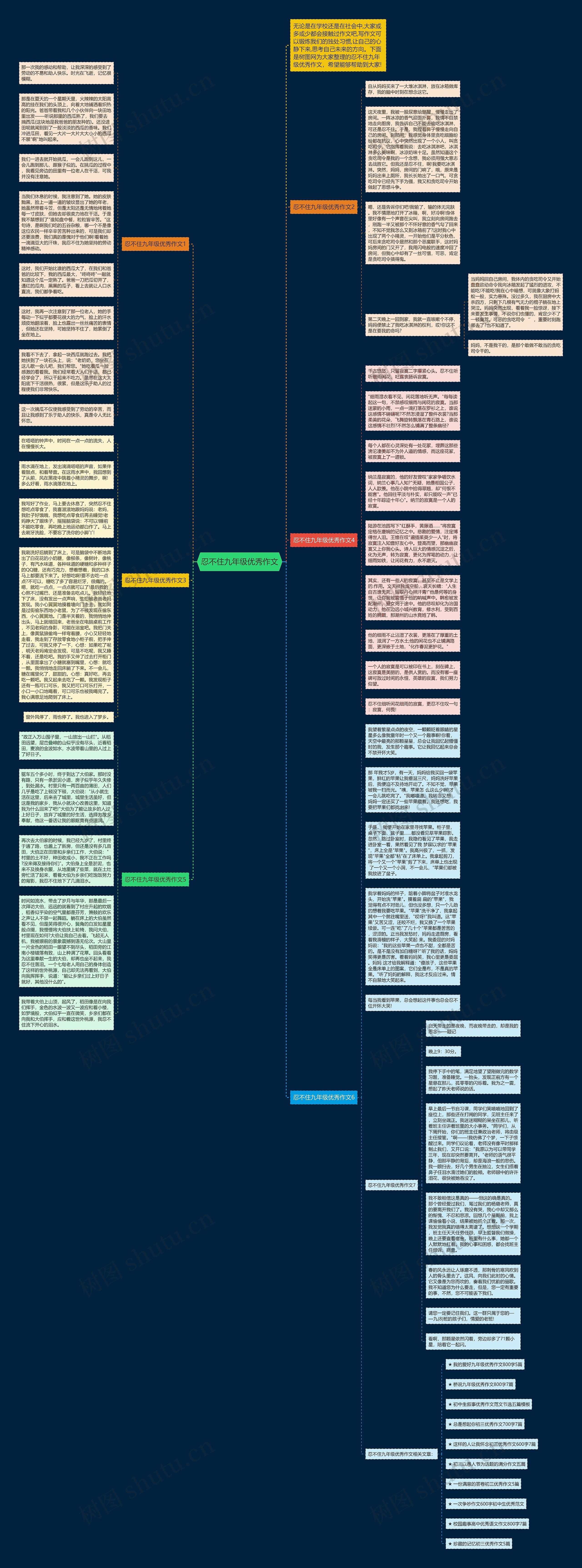 忍不住九年级优秀作文思维导图