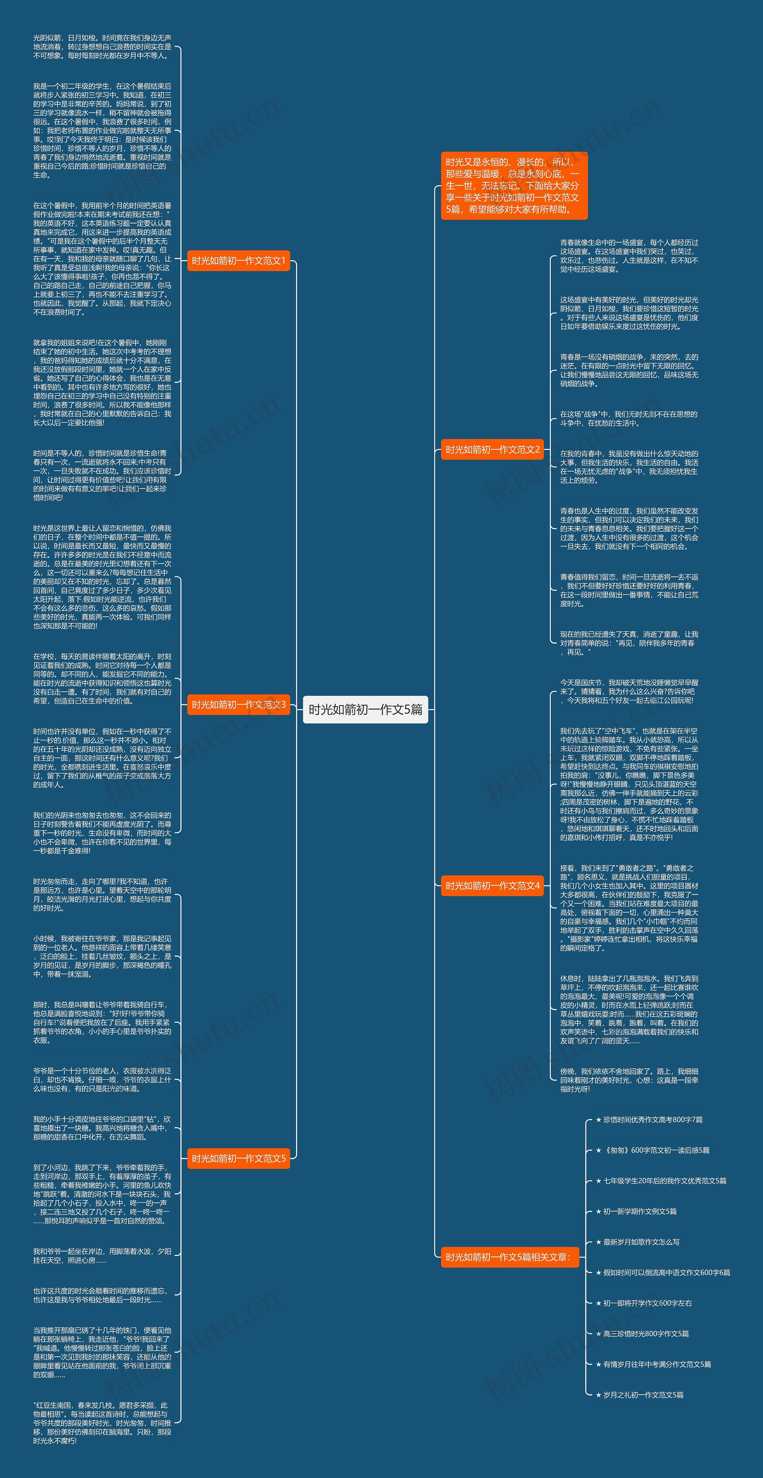时光如箭初一作文5篇思维导图