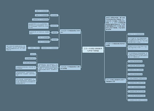 三元一次方程人教版数学七年级下册教案思维导图