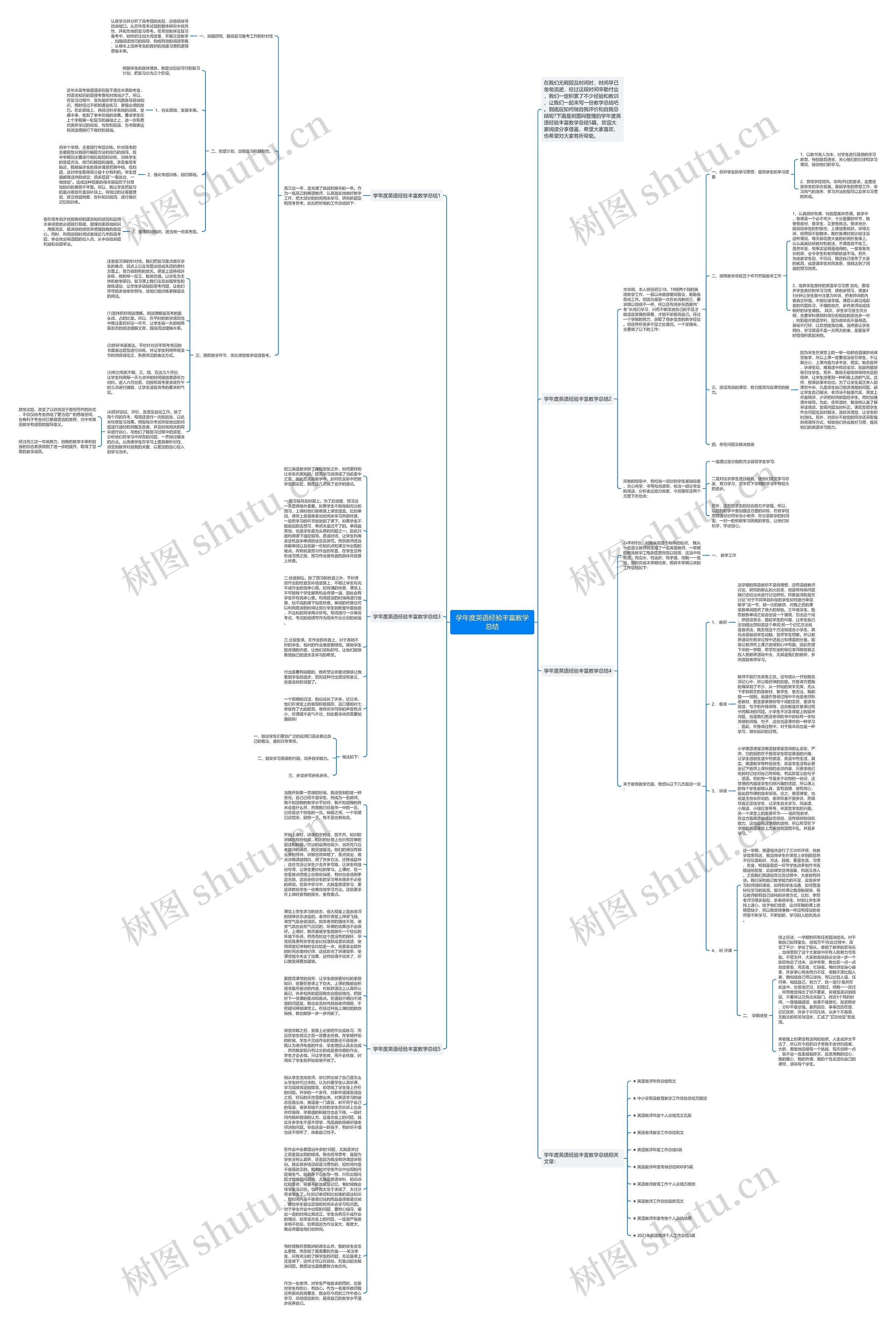 学年度英语经验丰富教学总结思维导图