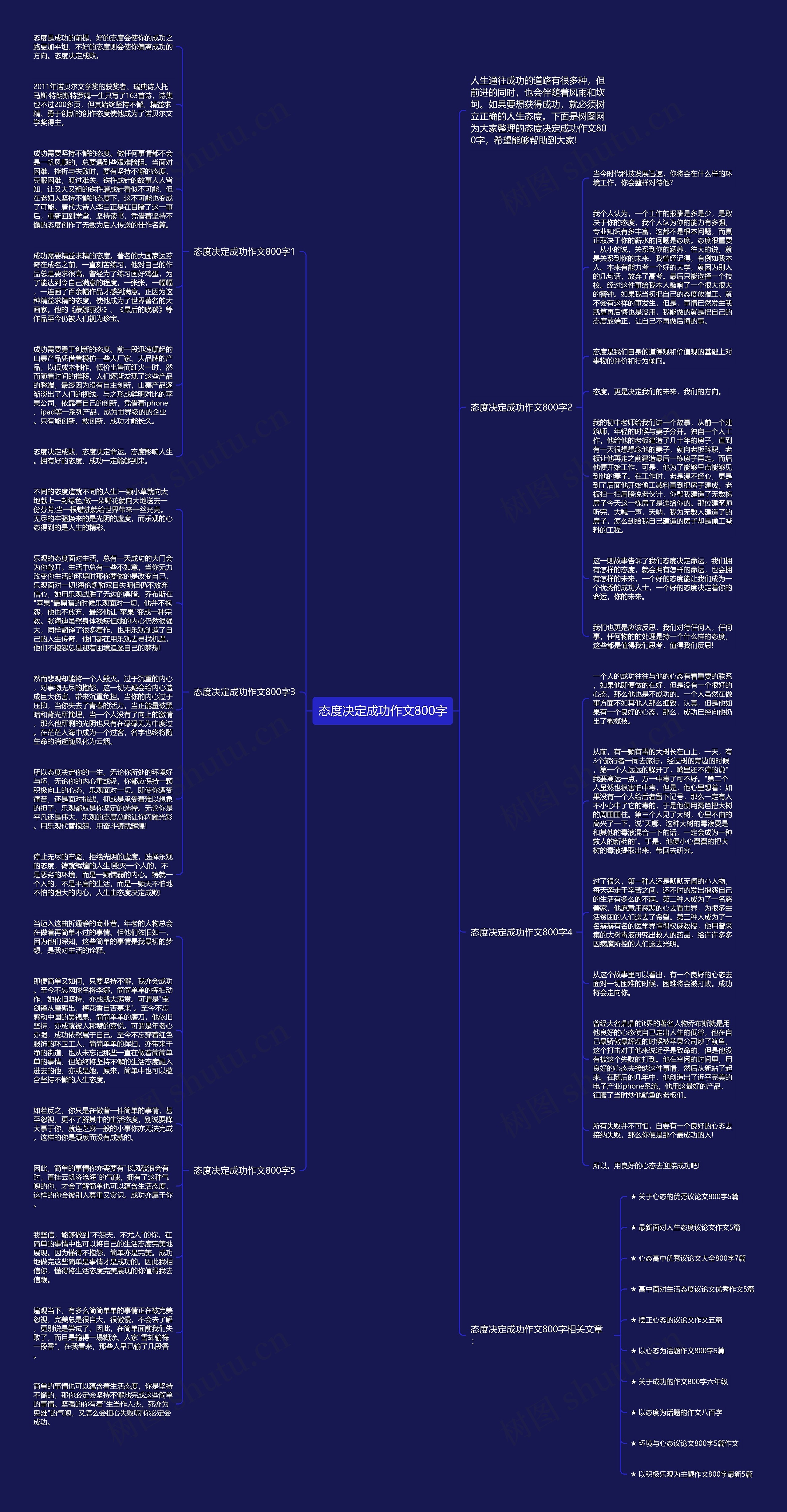 态度决定成功作文800字思维导图