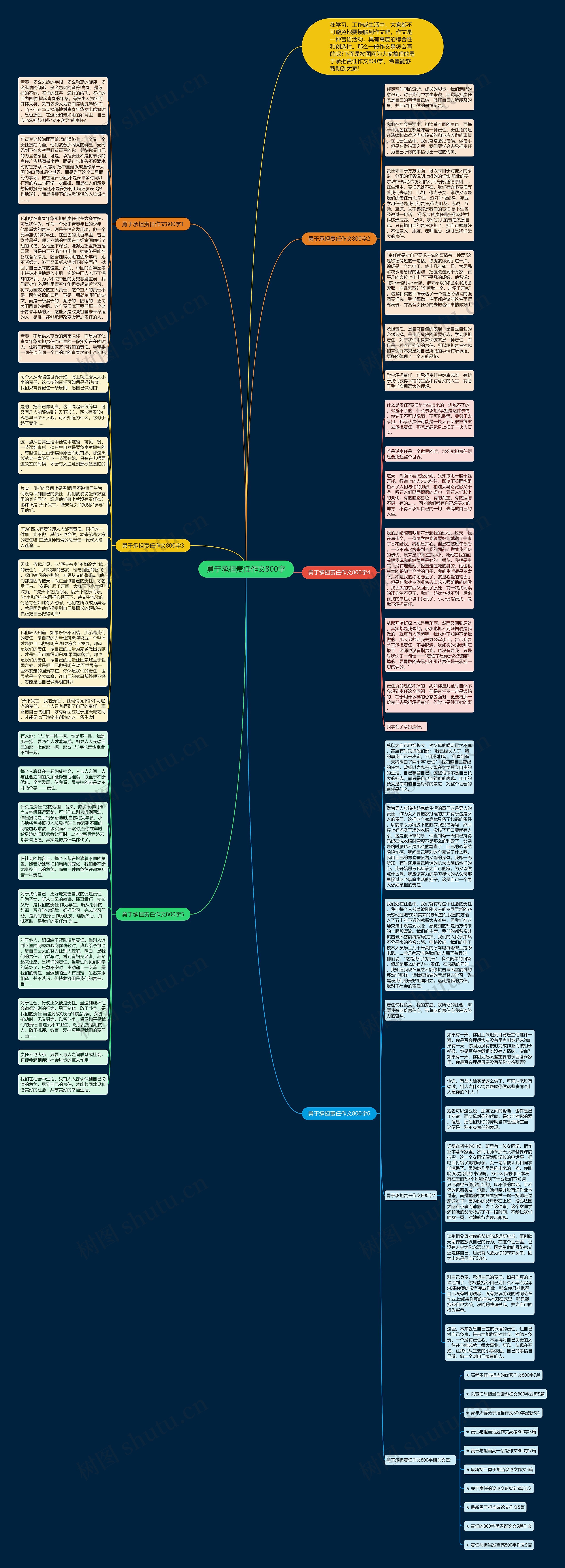 勇于承担责任作文800字思维导图