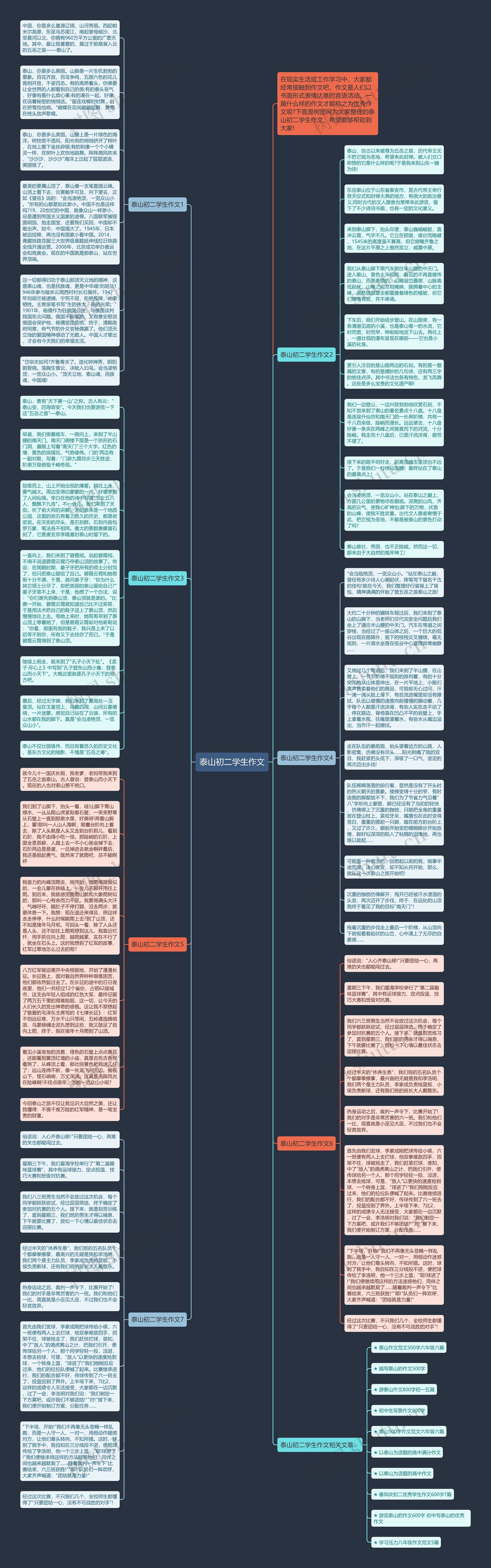泰山初二学生作文思维导图