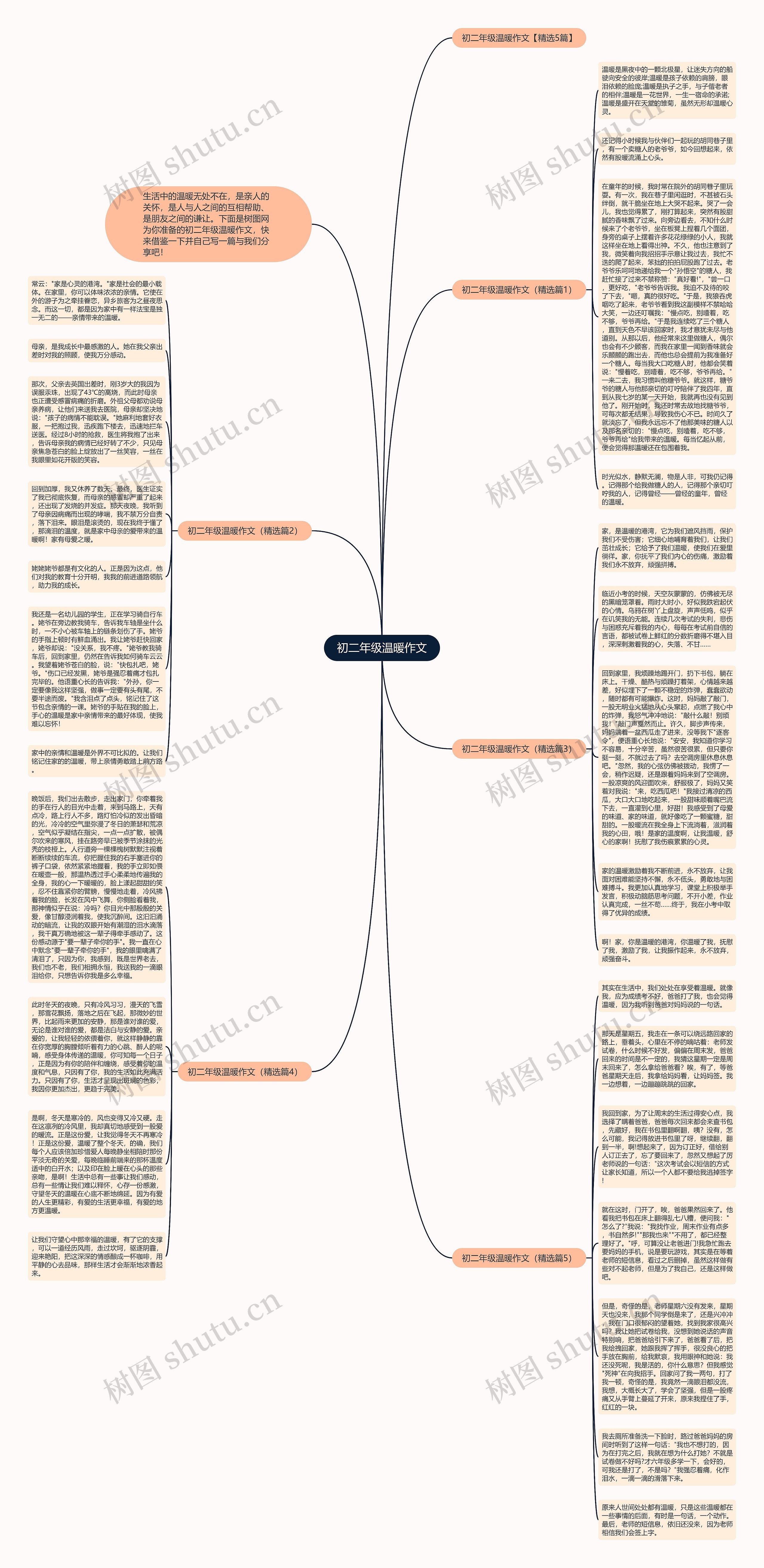 初二年级温暖作文思维导图