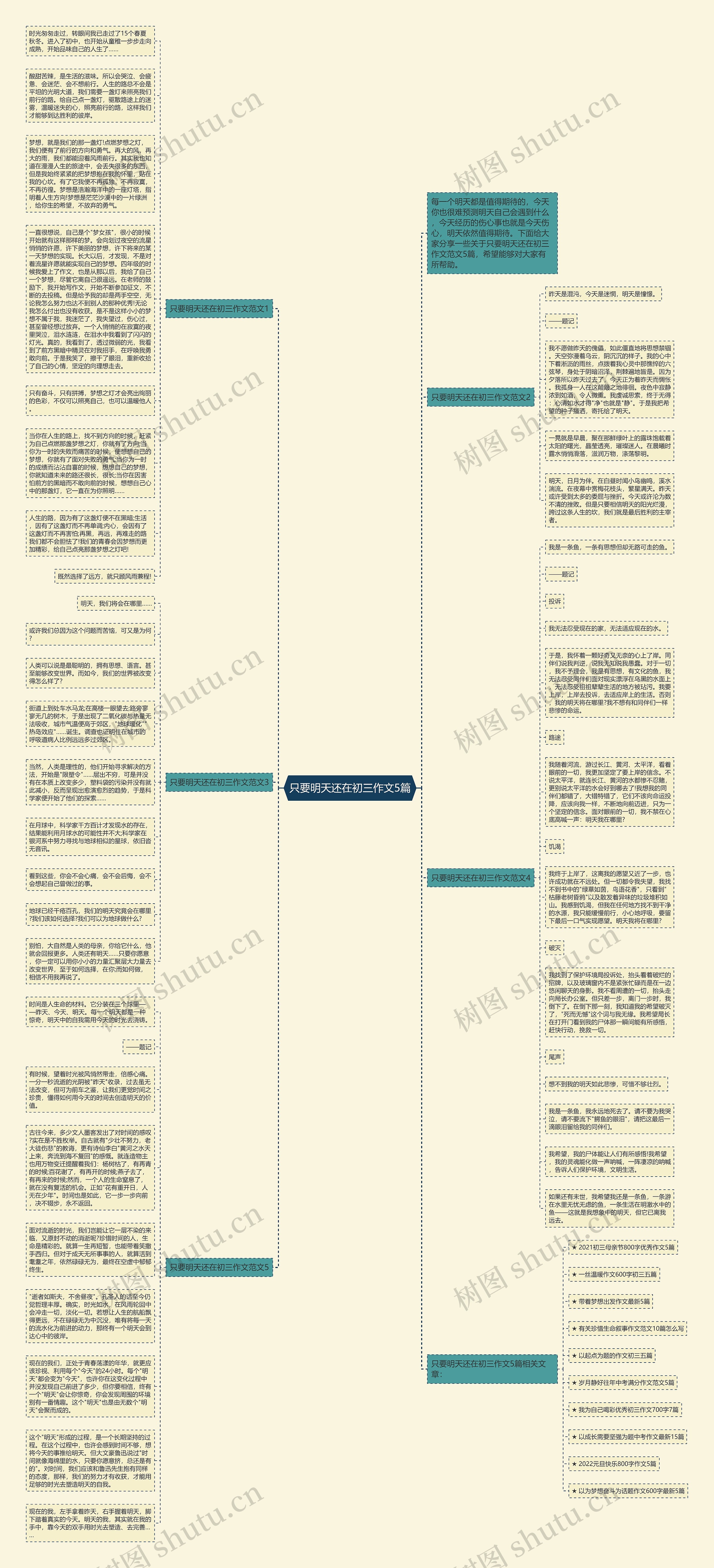 只要明天还在初三作文5篇思维导图