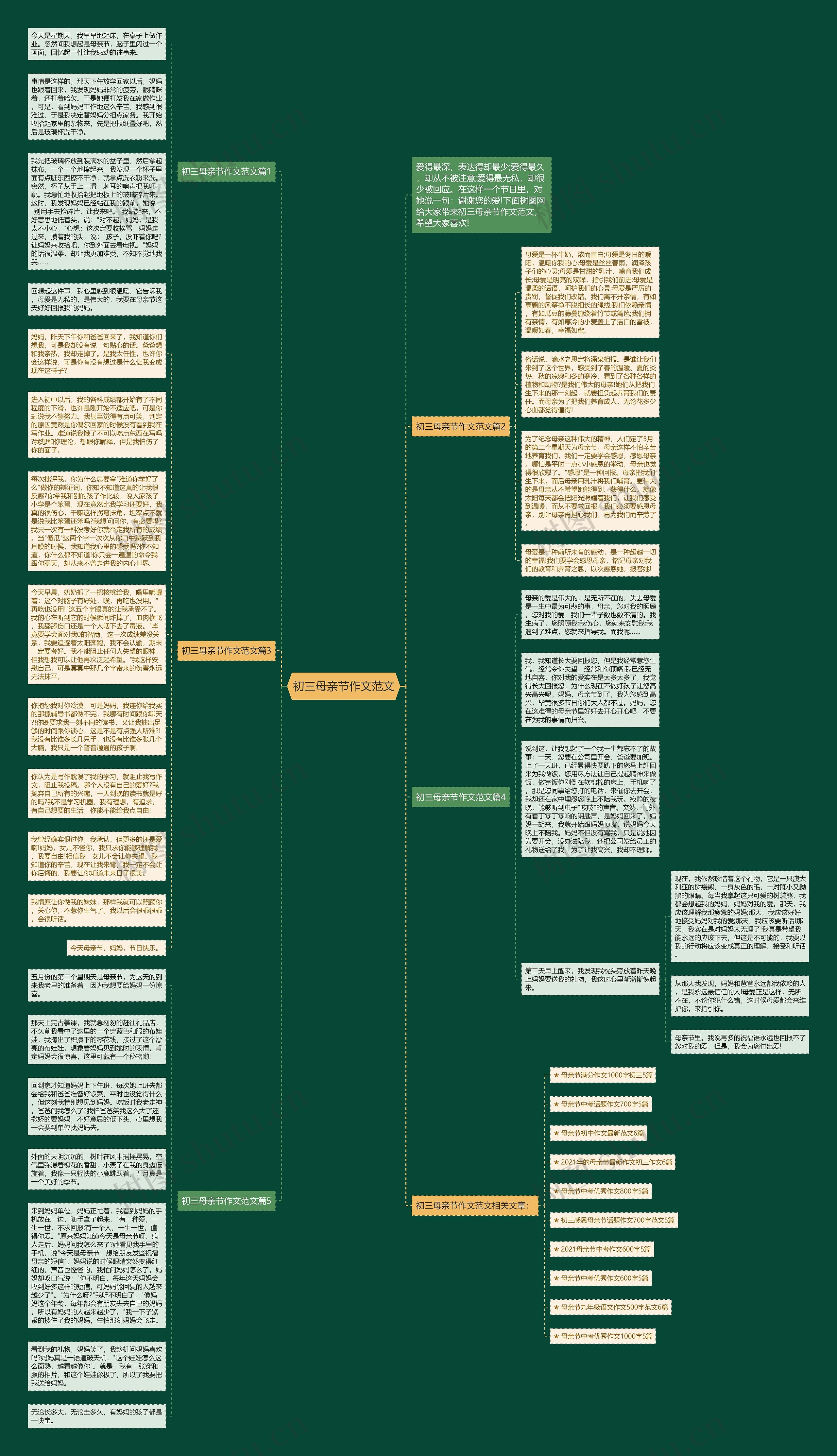 初三母亲节作文范文思维导图