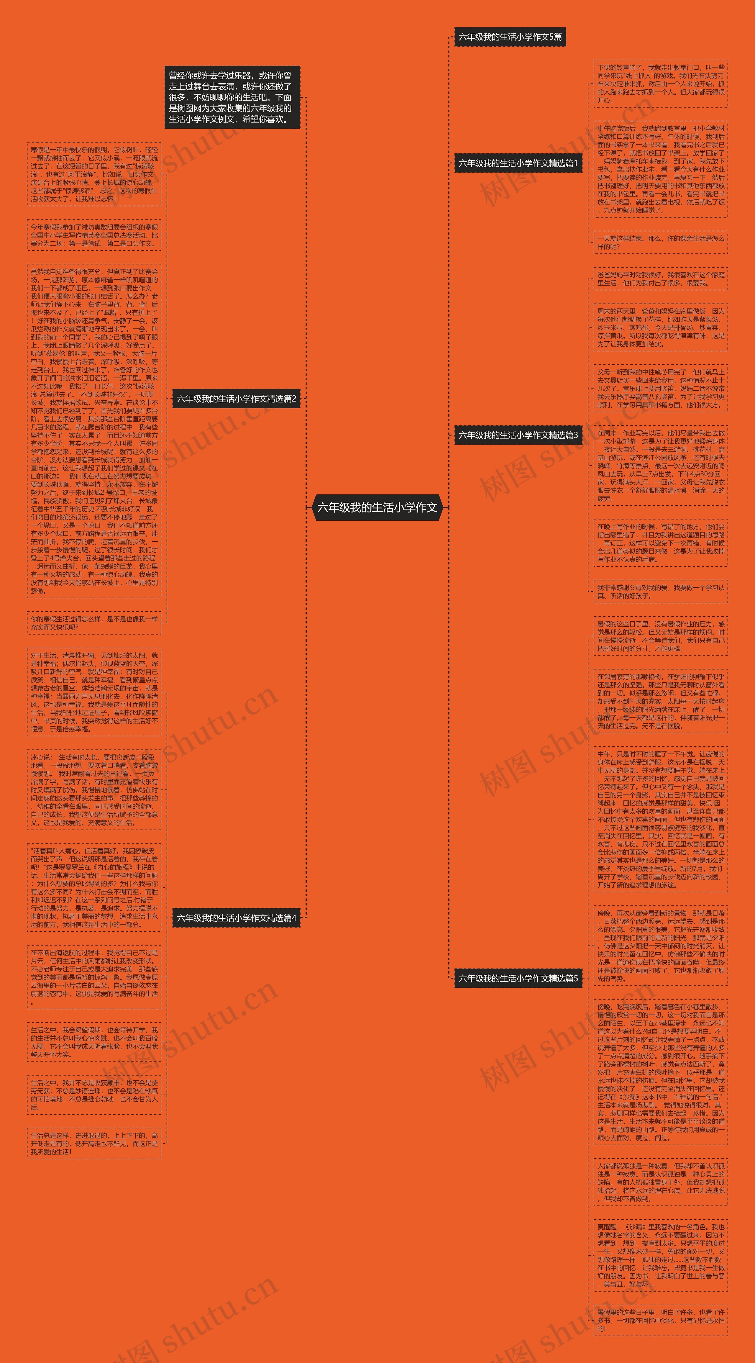 六年级我的生活小学作文思维导图