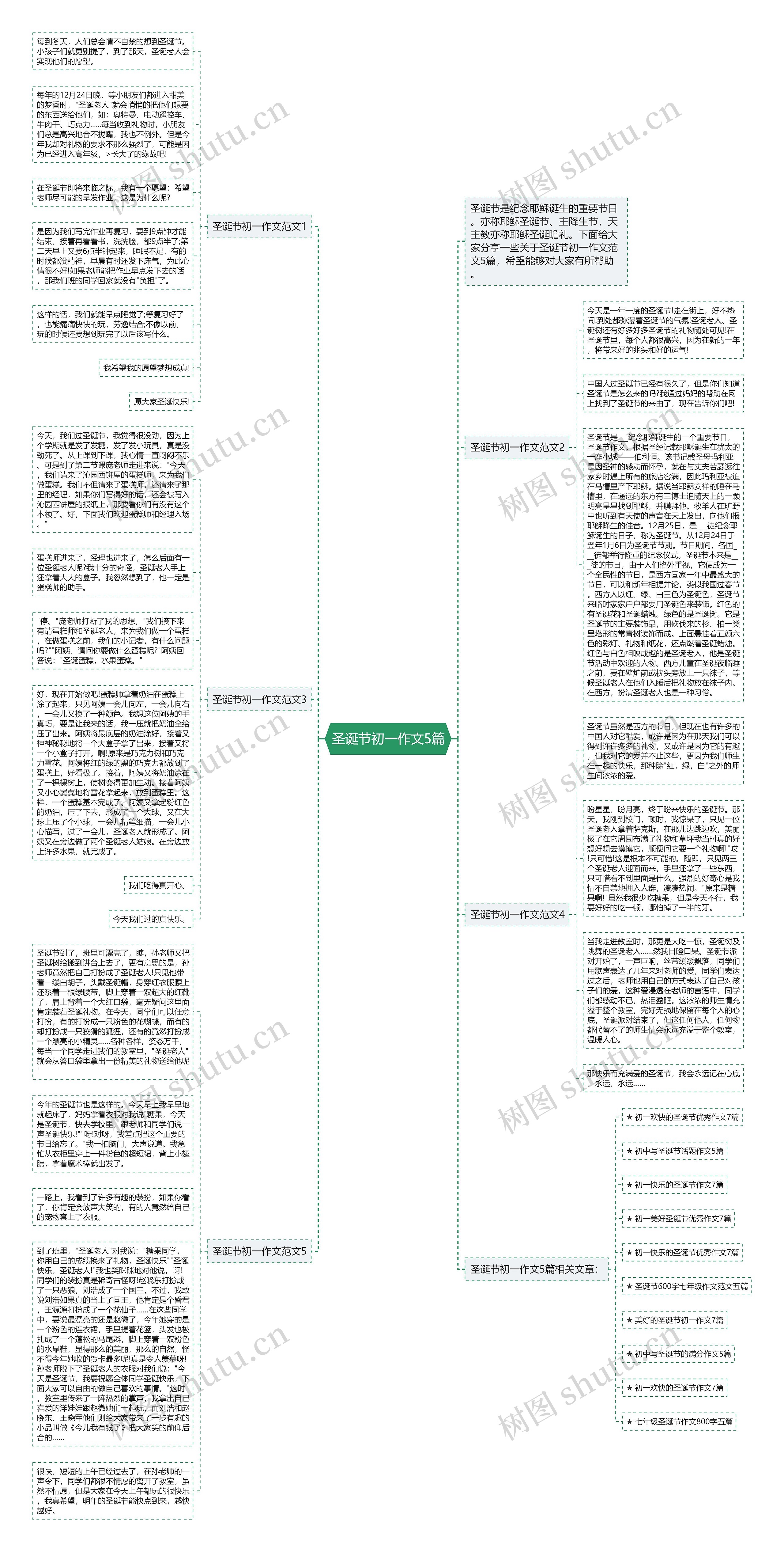 圣诞节初一作文5篇思维导图