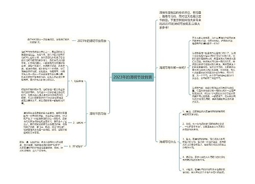 2023年的清明节放假表