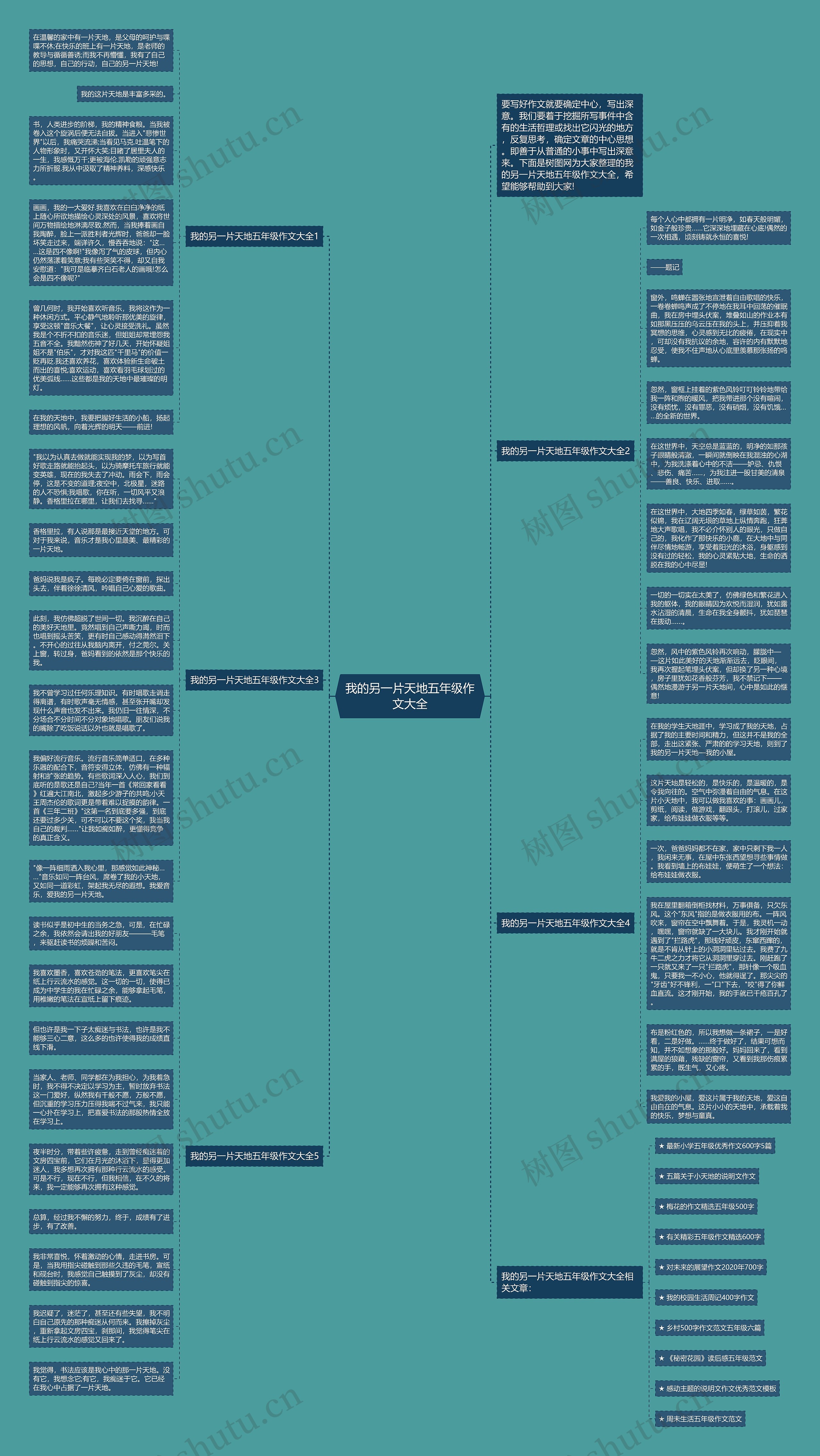 我的另一片天地五年级作文大全思维导图