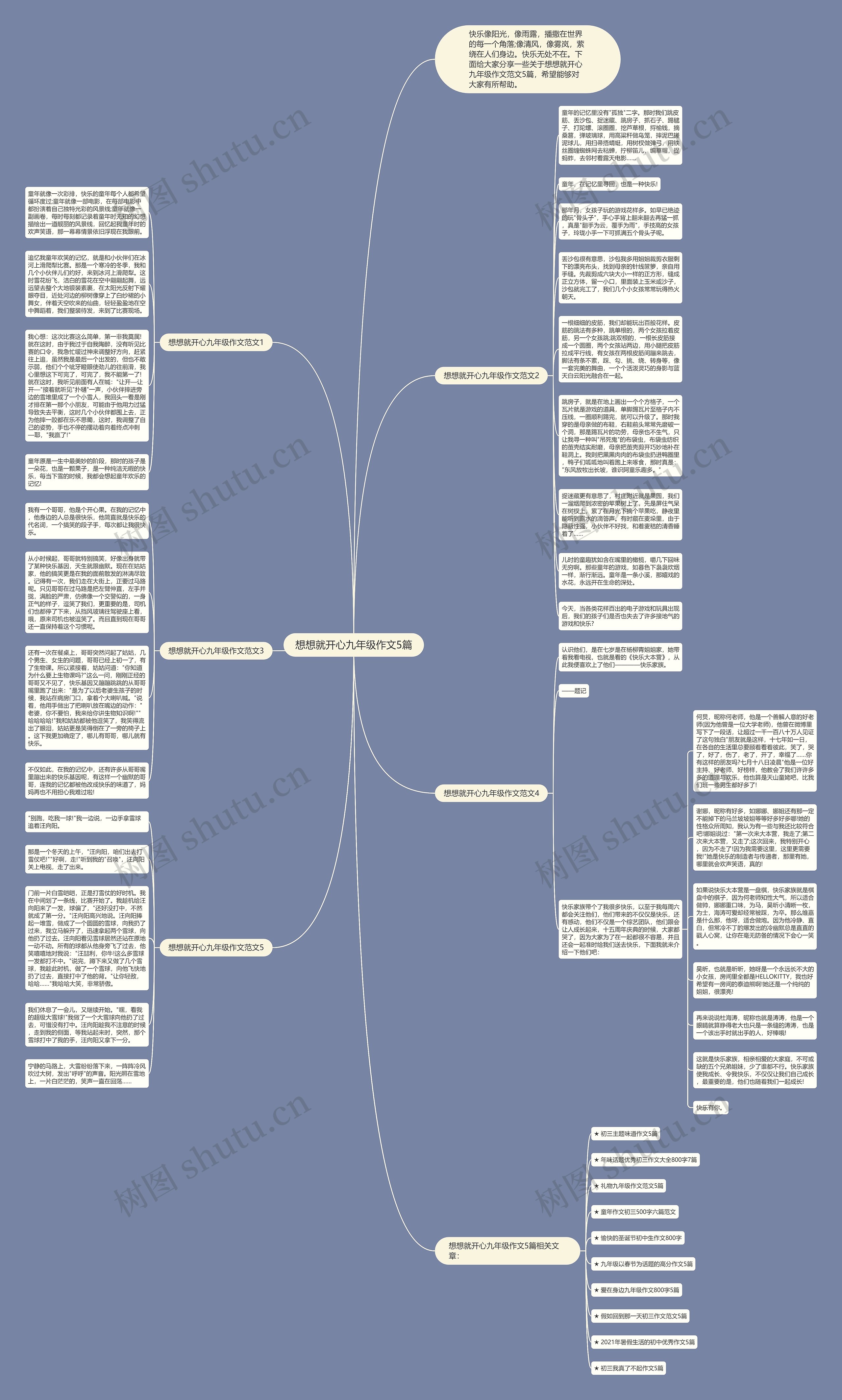 想想就开心九年级作文5篇思维导图