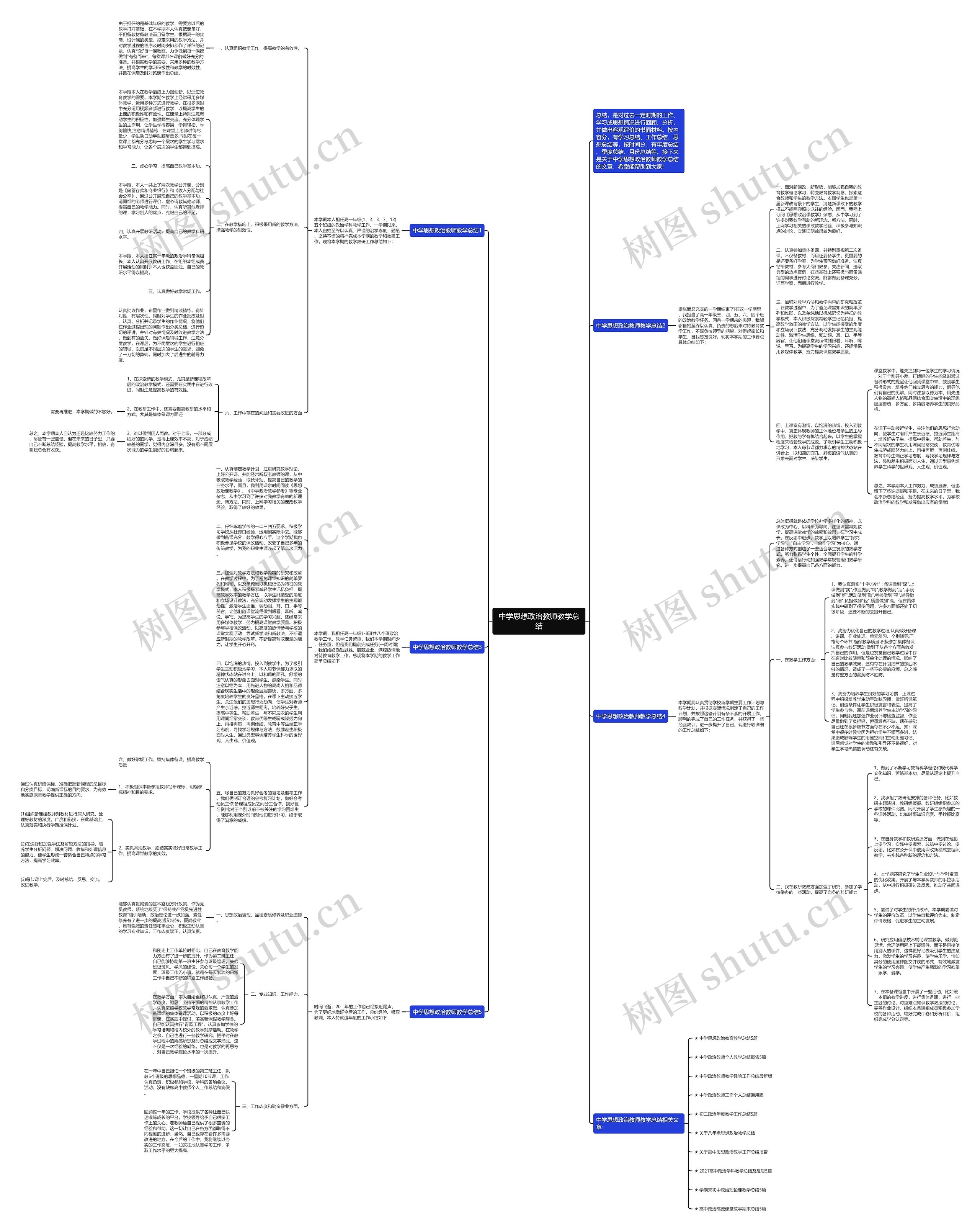 中学思想政治教师教学总结思维导图