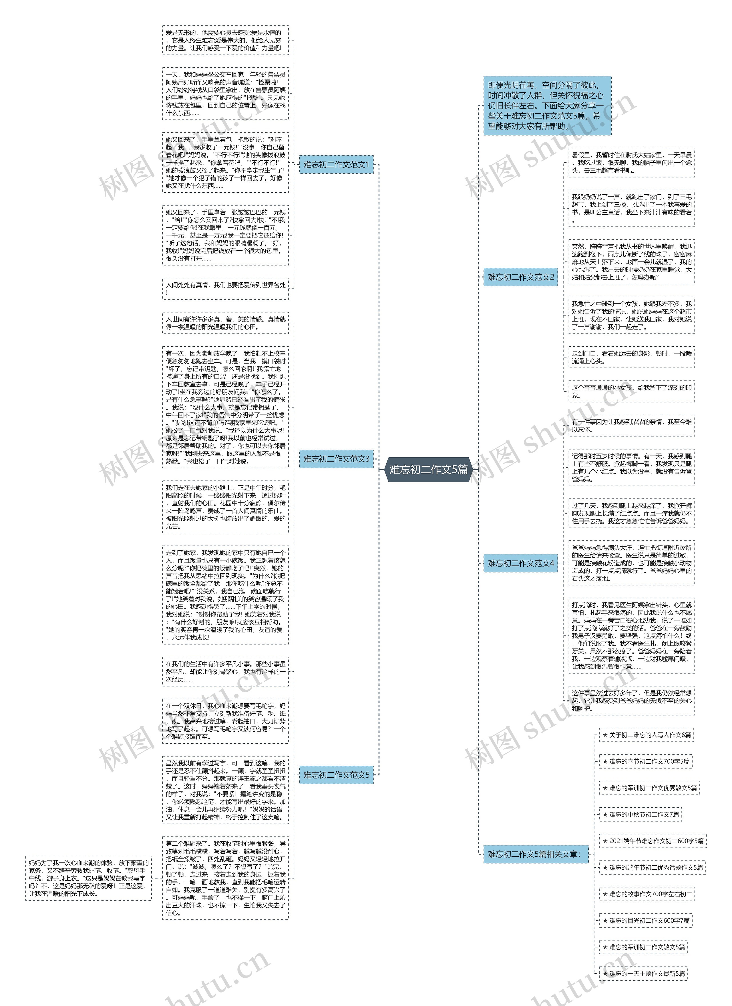 难忘初二作文5篇思维导图