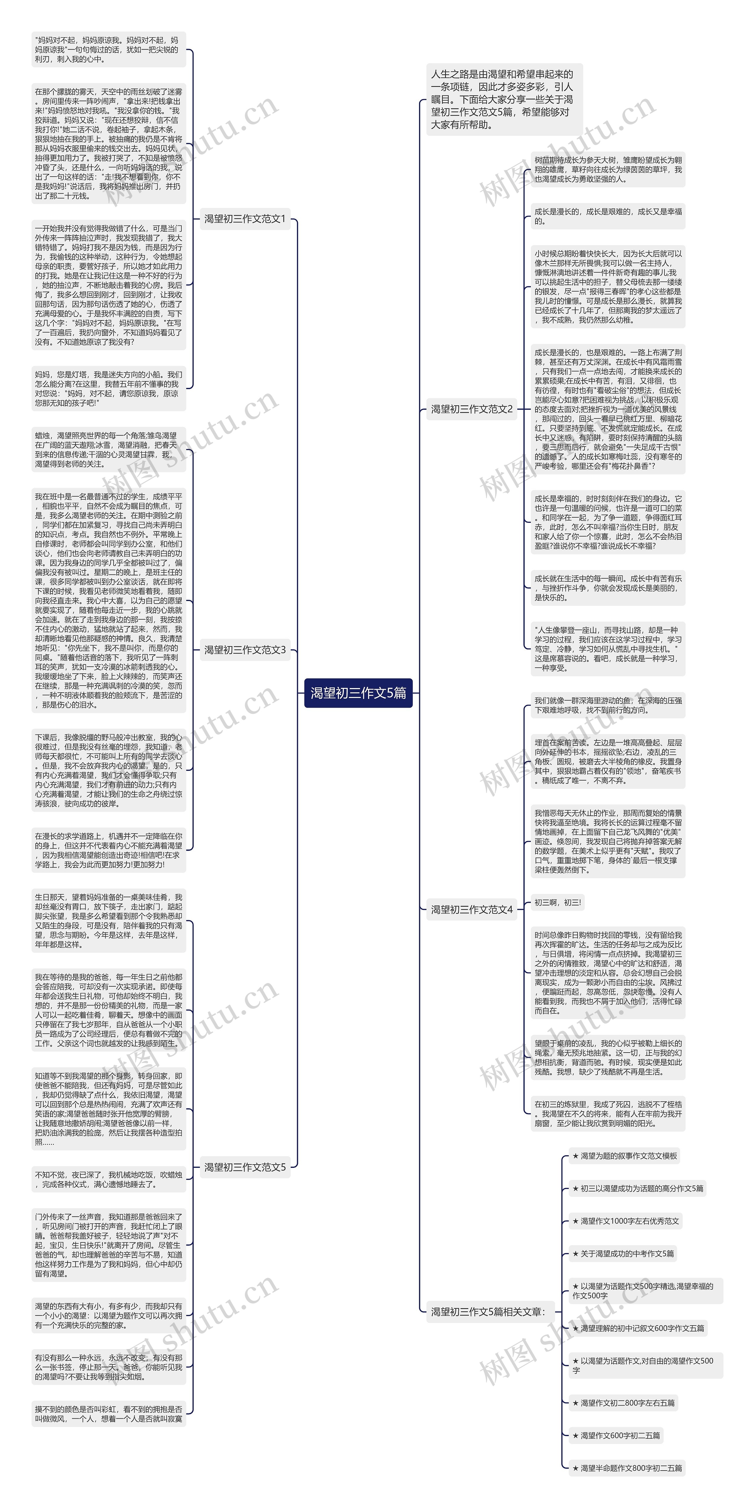 渴望初三作文5篇思维导图