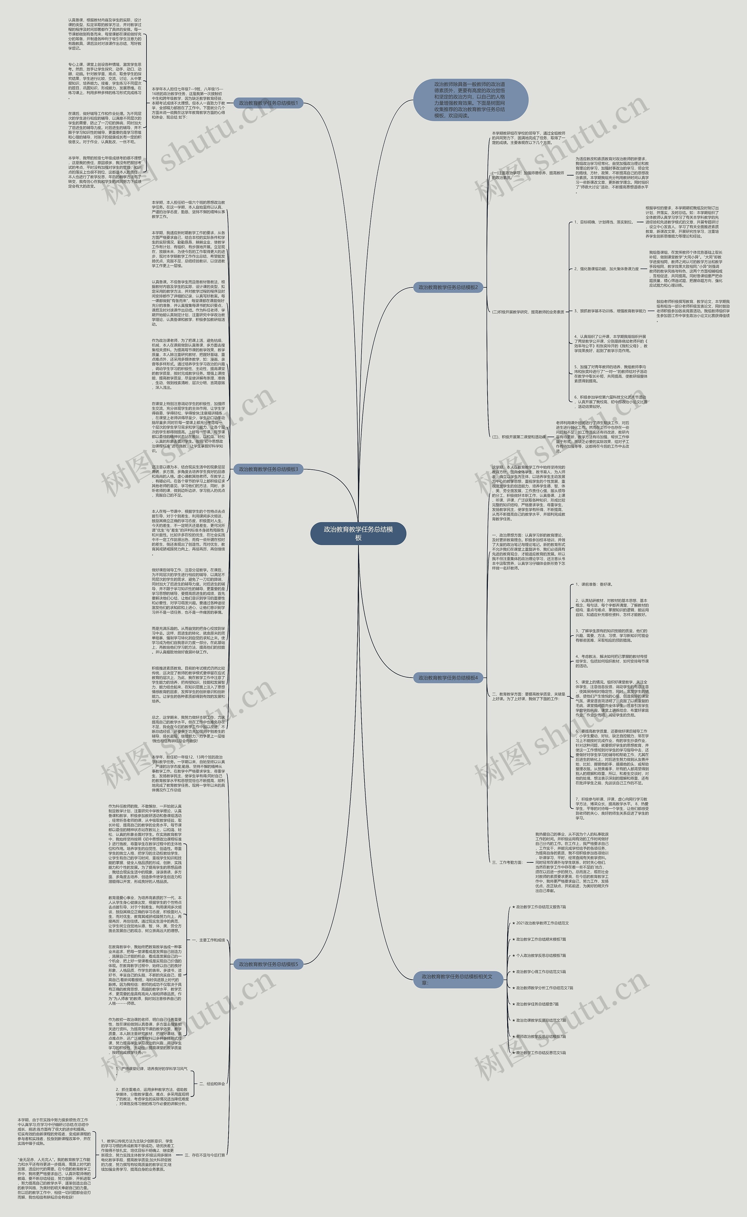 政治教育教学任务总结思维导图