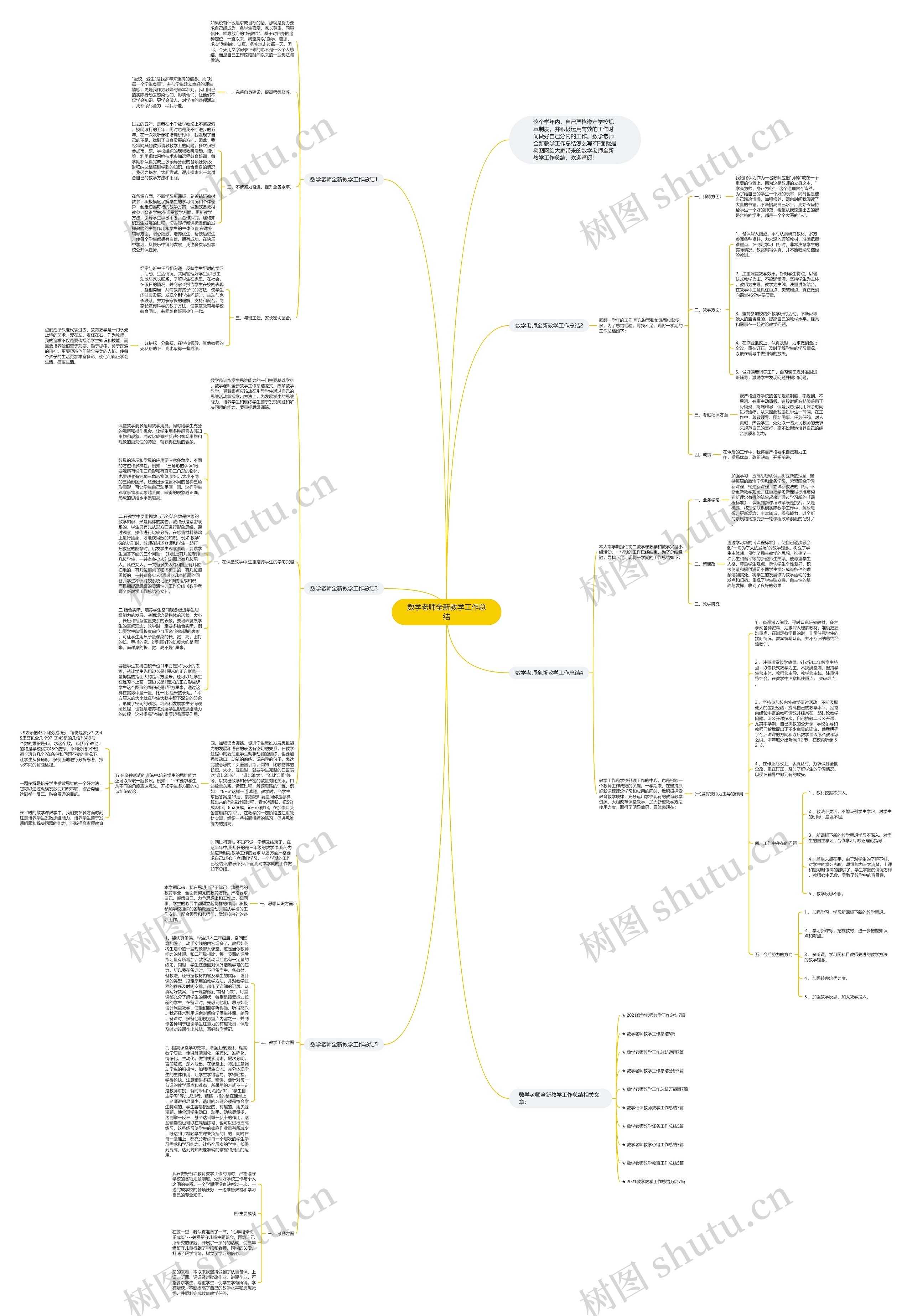 数学老师全新教学工作总结思维导图