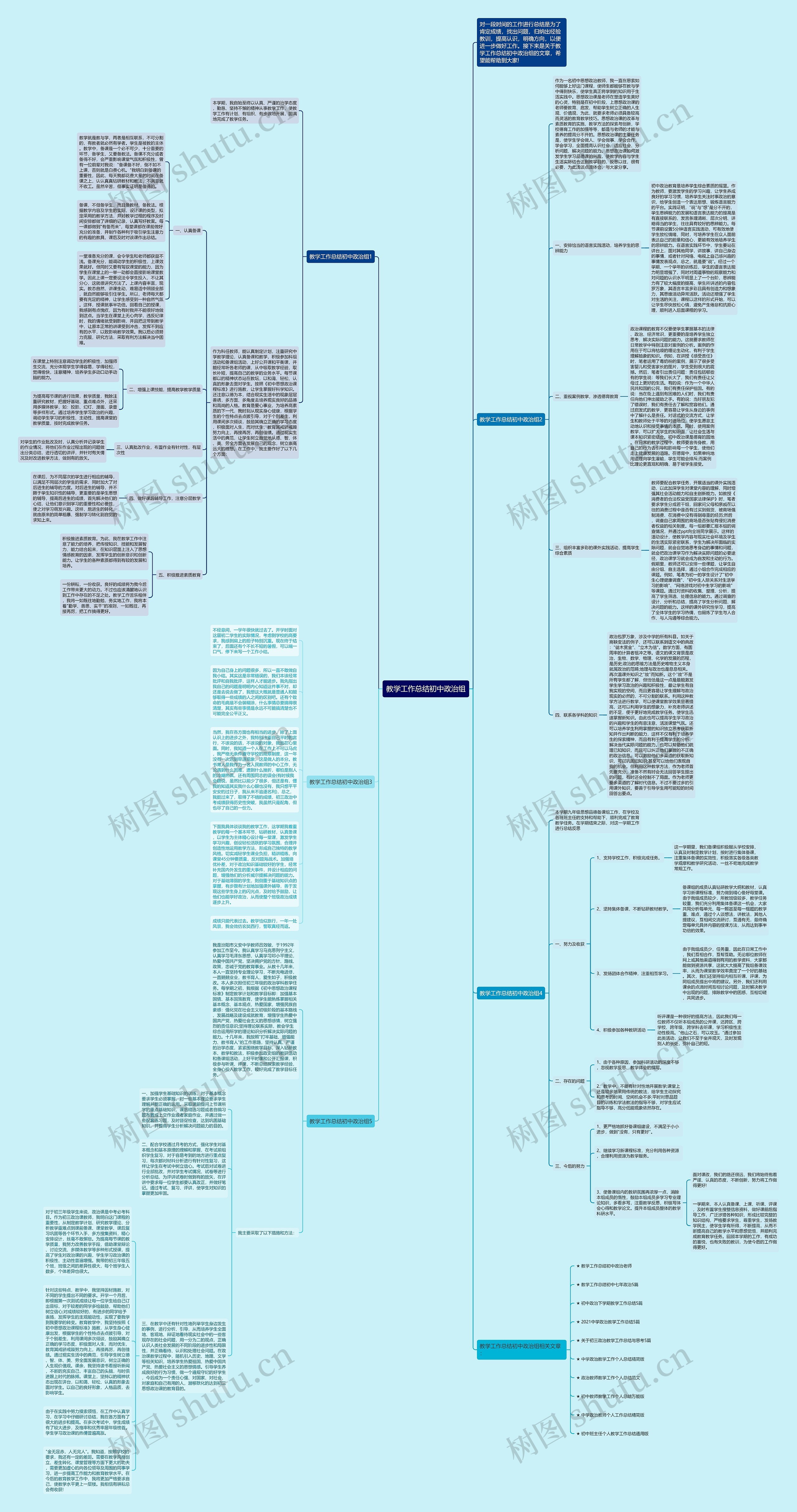 教学工作总结初中政治组思维导图