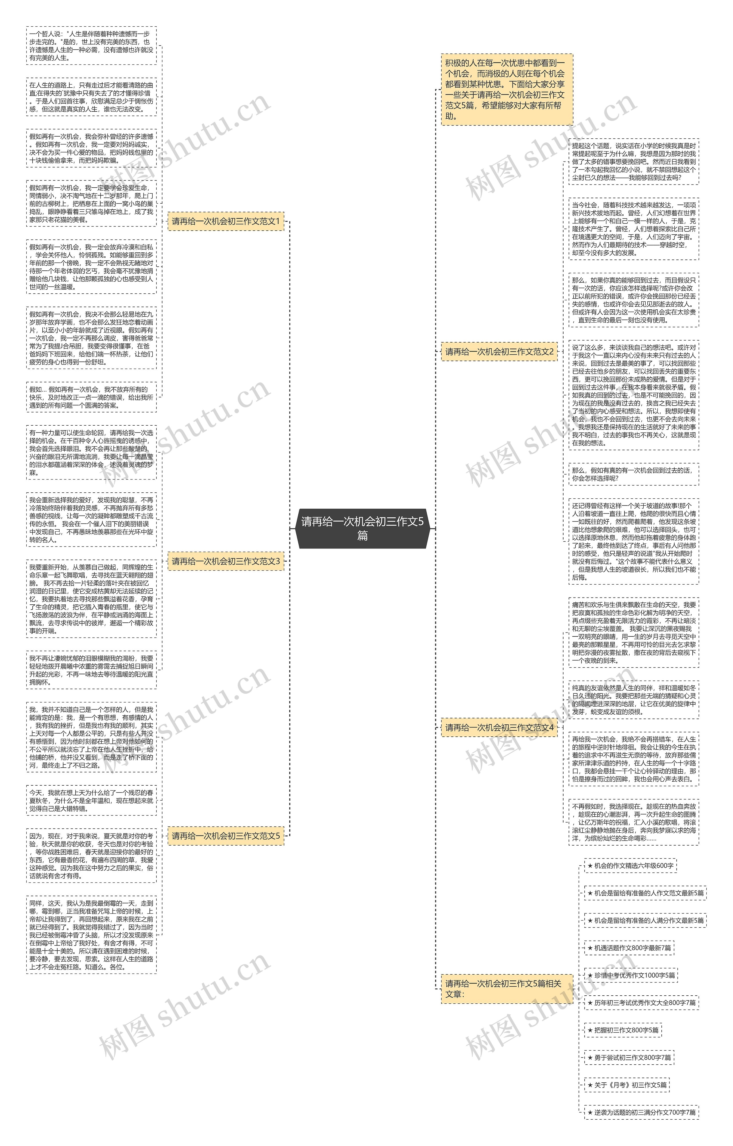 请再给一次机会初三作文5篇思维导图