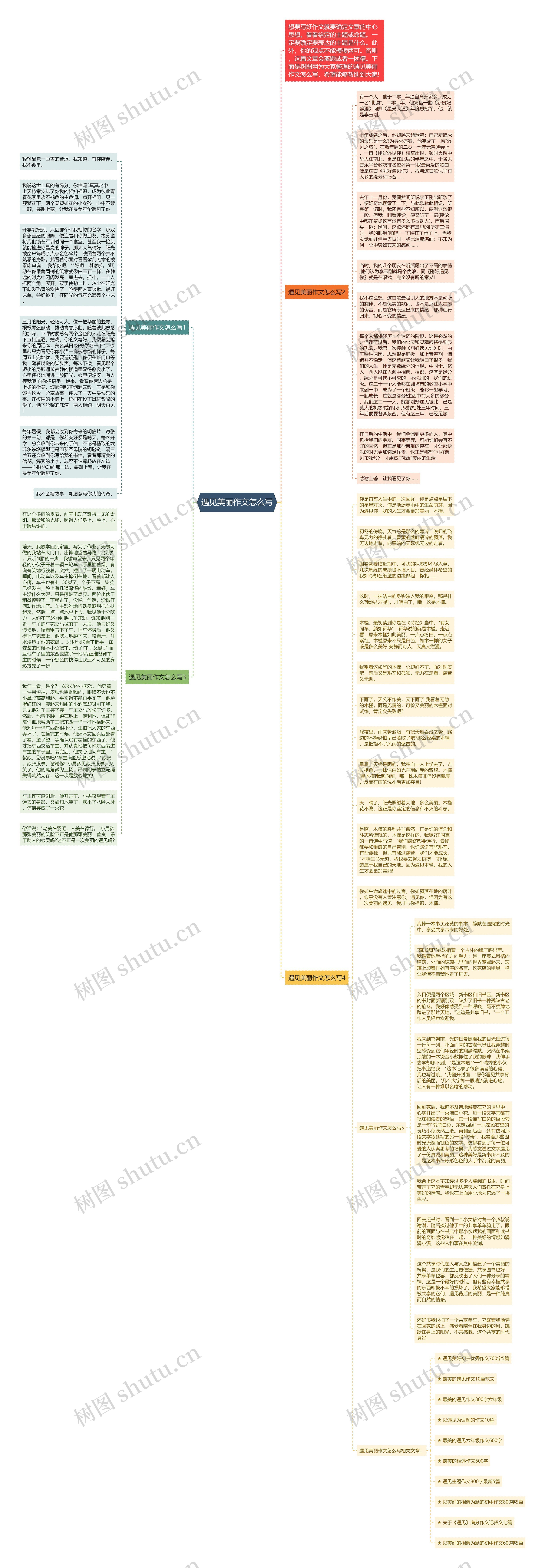 遇见美丽作文怎么写思维导图