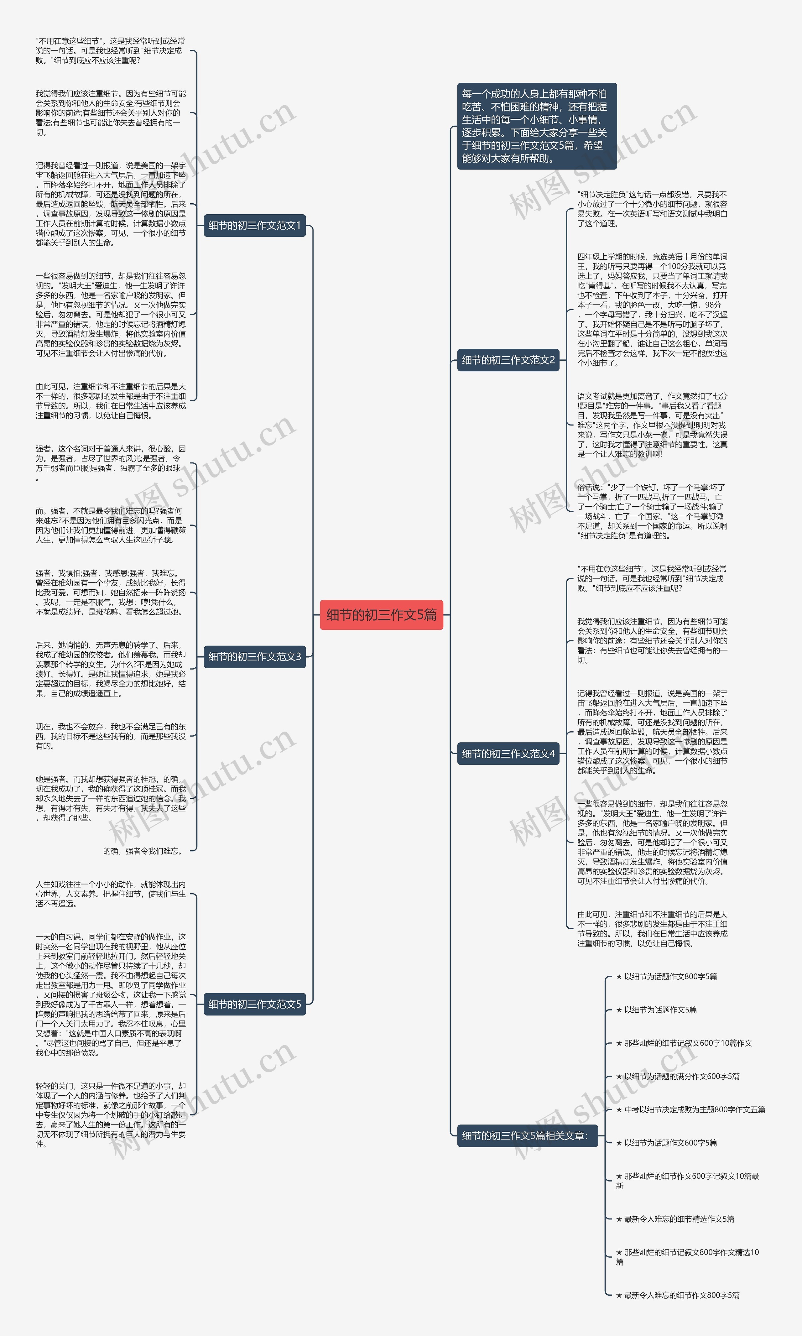 细节的初三作文5篇思维导图