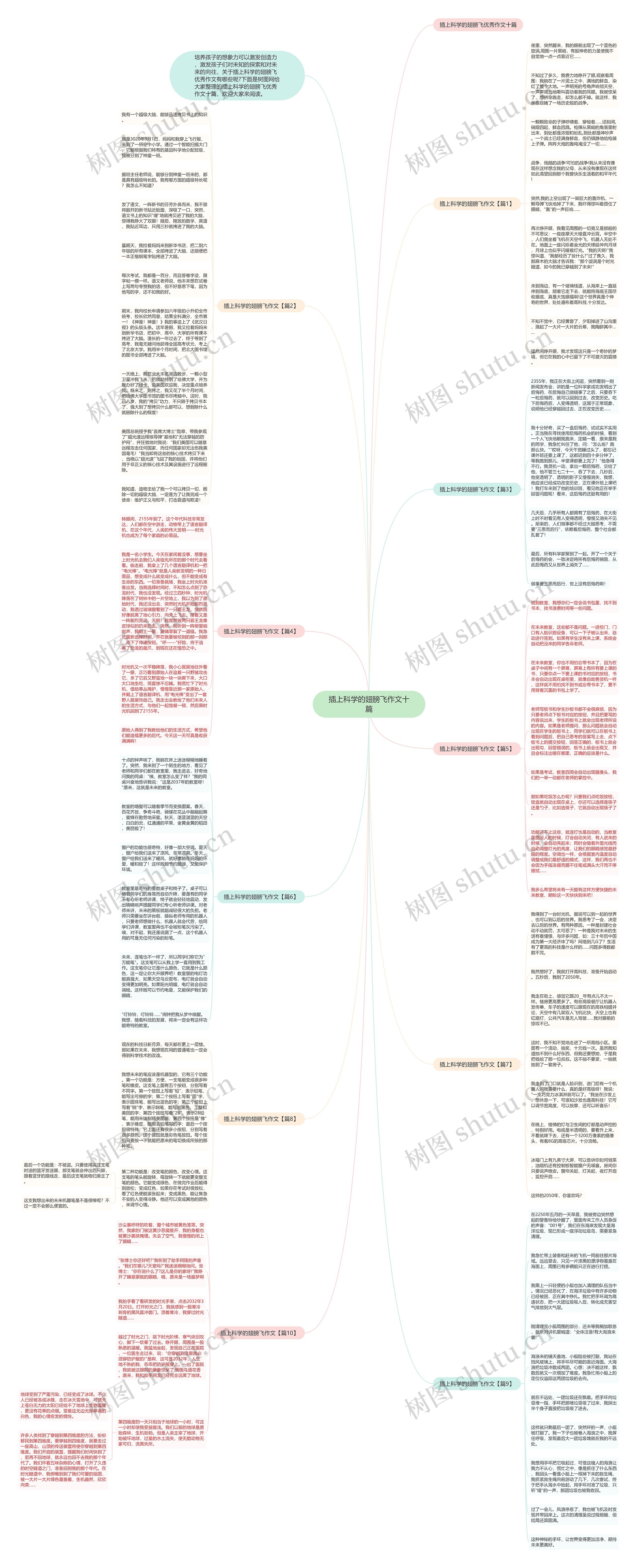 插上科学的翅膀飞作文十篇思维导图