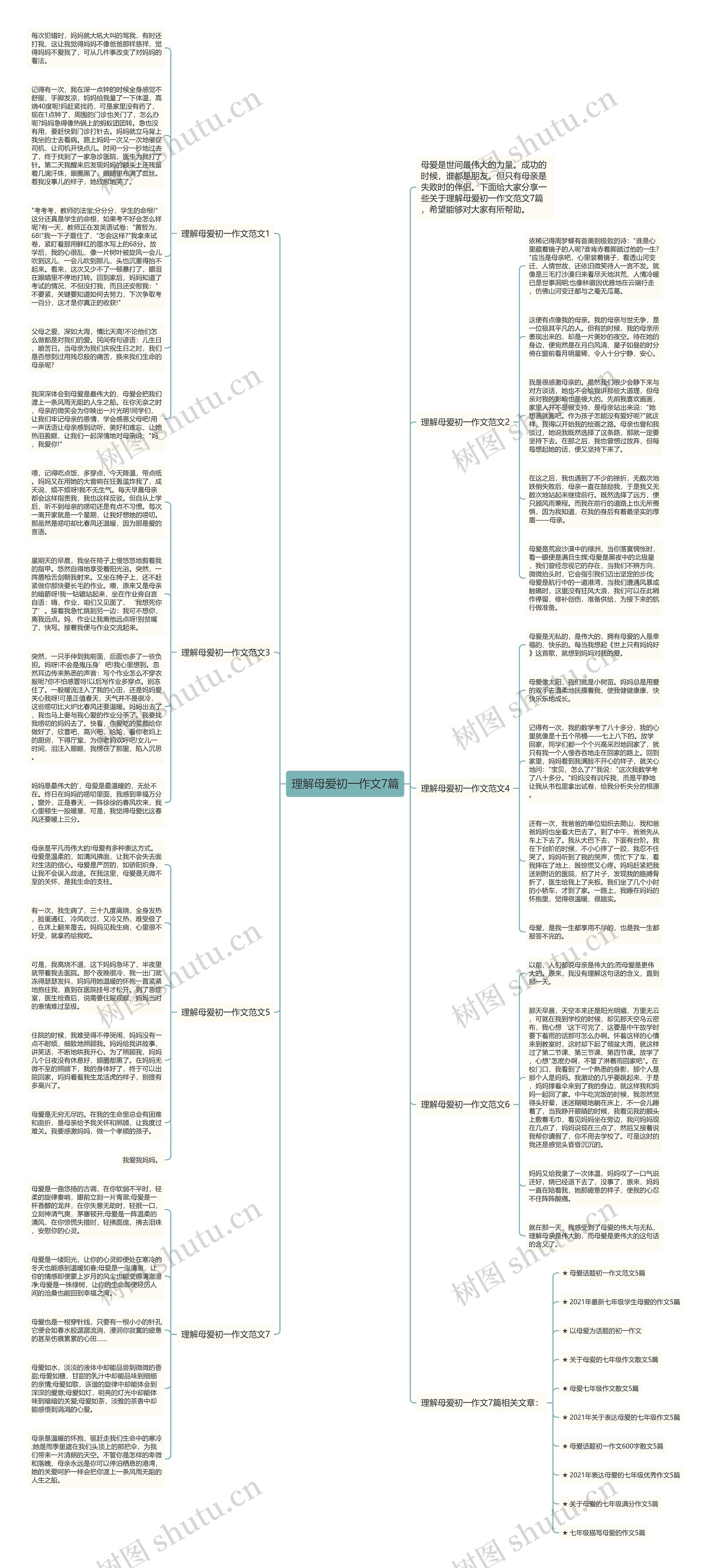 理解母爱初一作文7篇思维导图