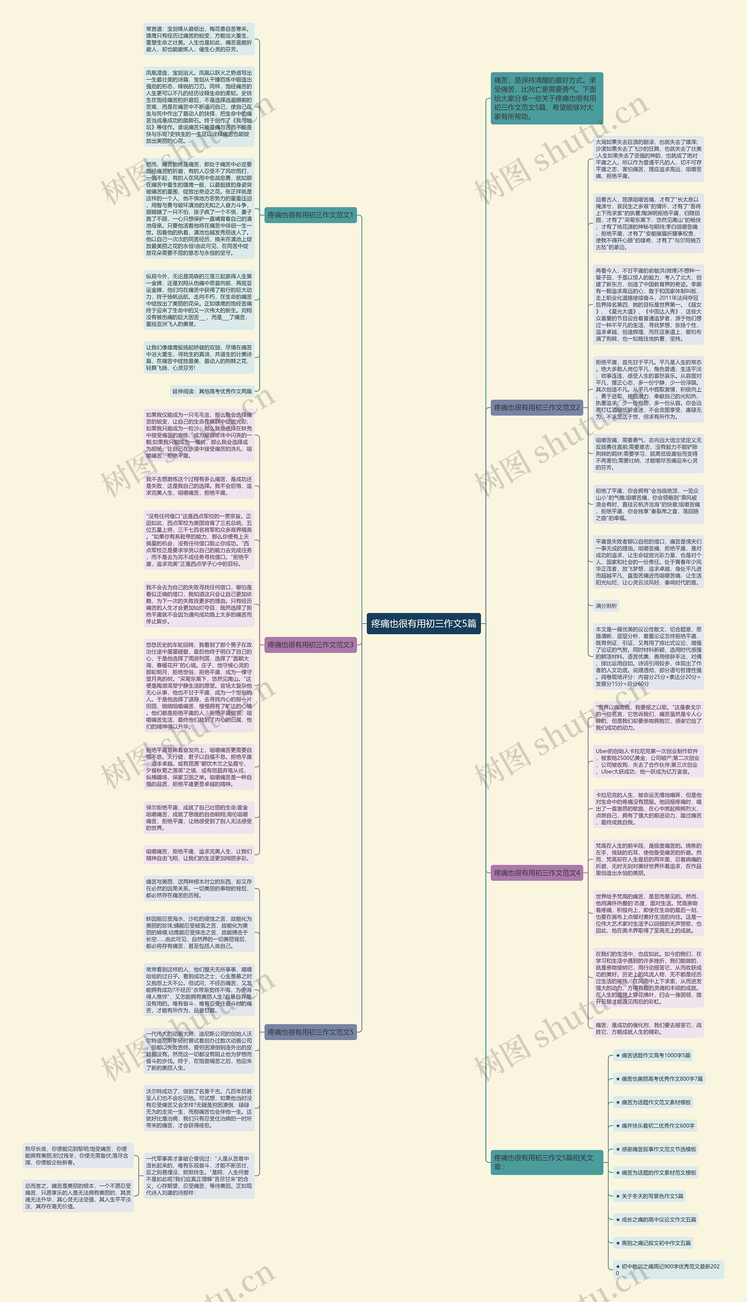 疼痛也很有用初三作文5篇思维导图