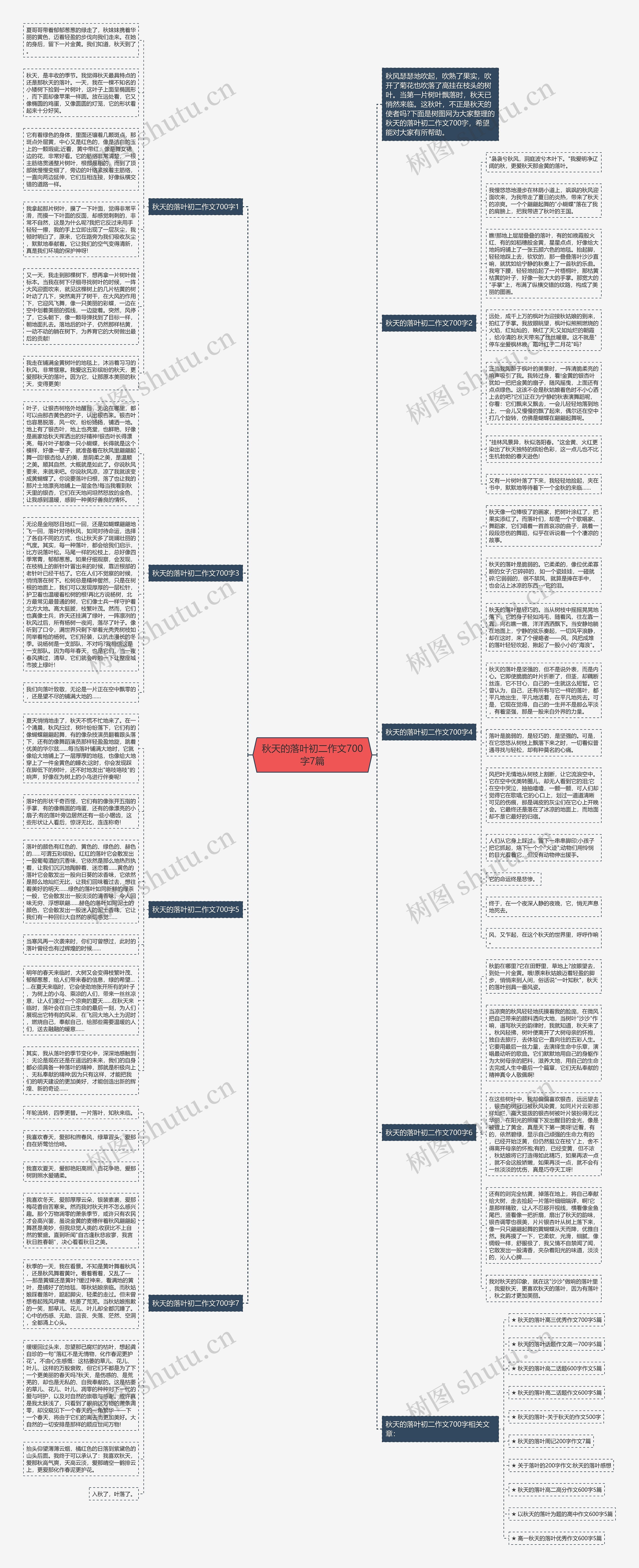 秋天的落叶初二作文700字7篇思维导图